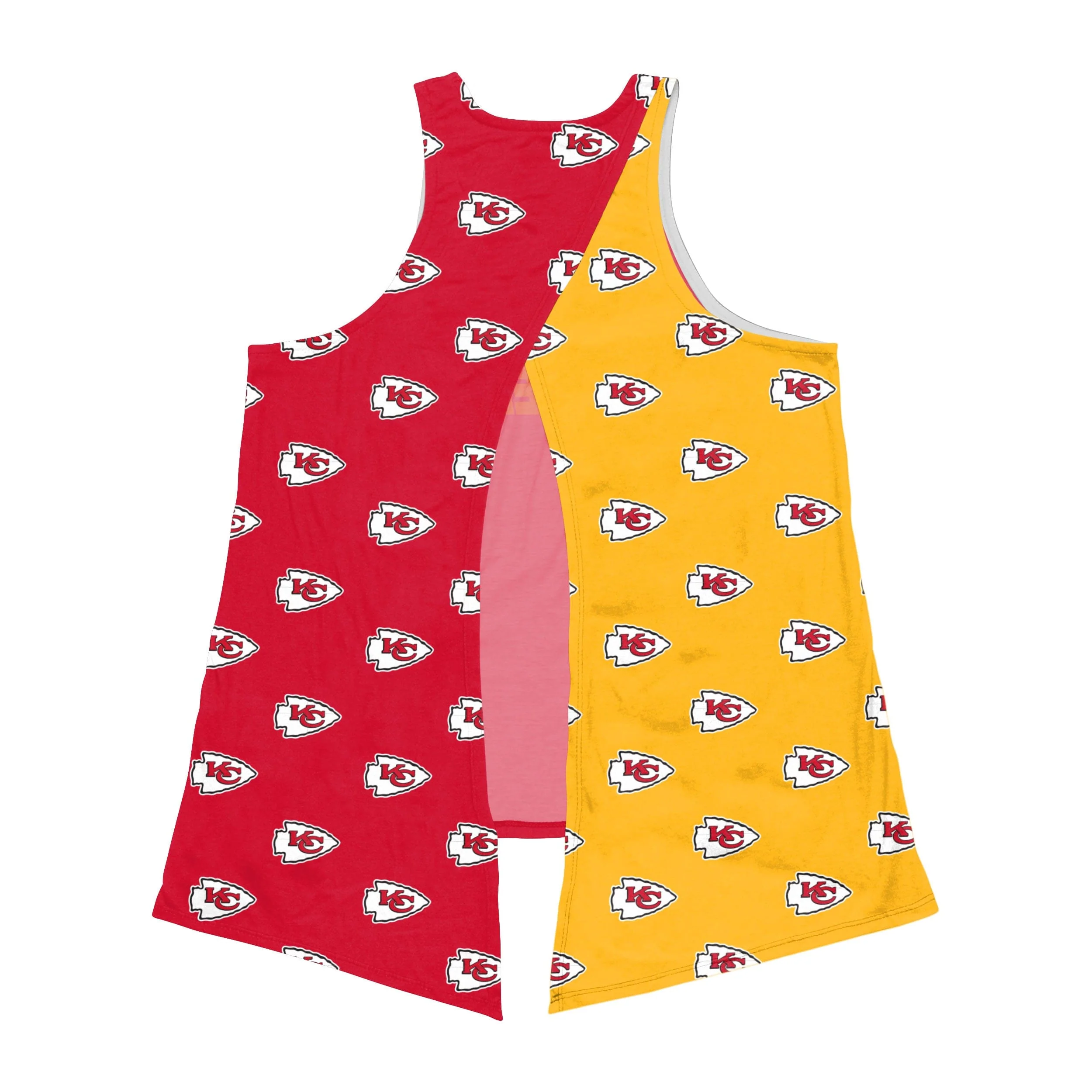 Kansas City Chiefs NFL Womens Wordmark Mini Print Tie-Breaker Sleeveless Top - Image 3