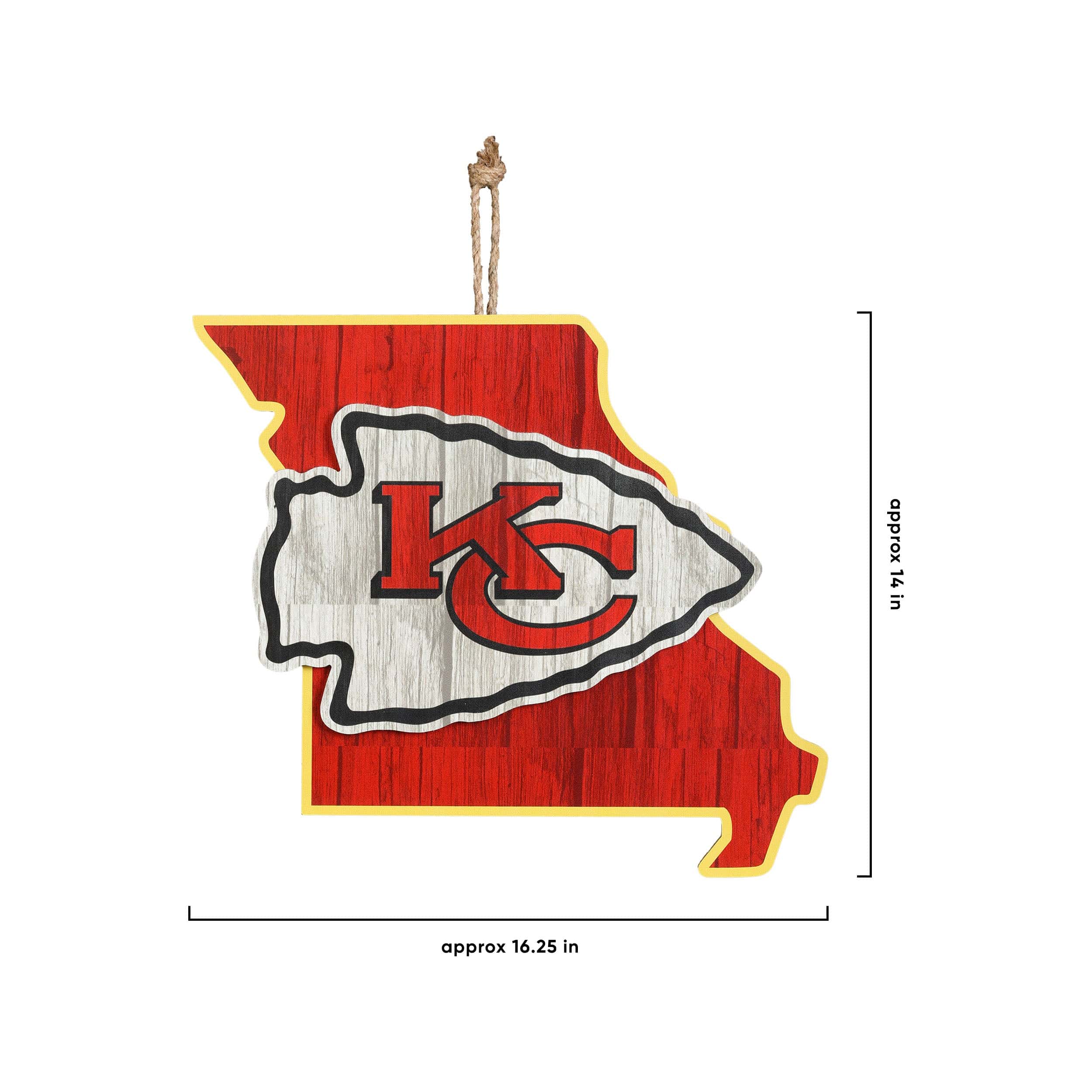 Kansas City Chiefs NFL Wood State Sign - Image 5