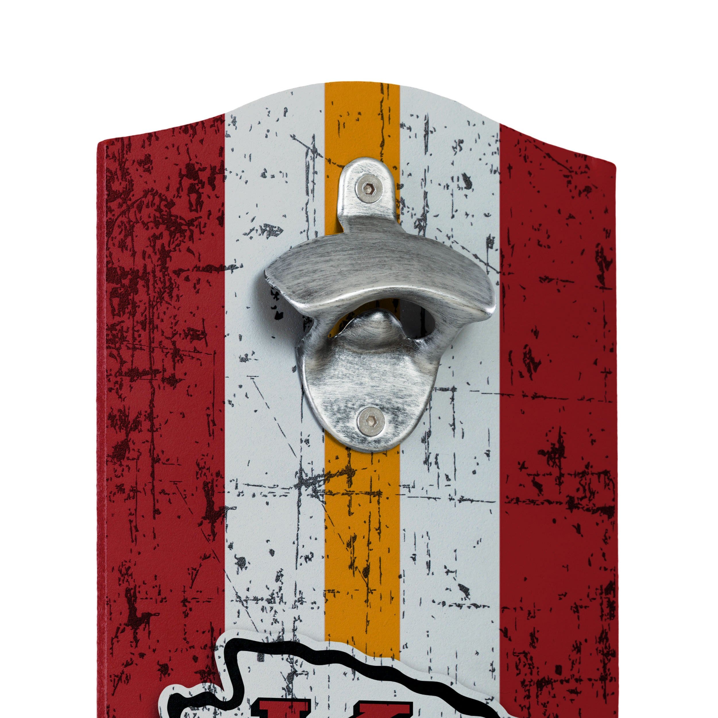 Kansas City Chiefs NFL Wooden Bottle Cap Opener Sign - Image 3