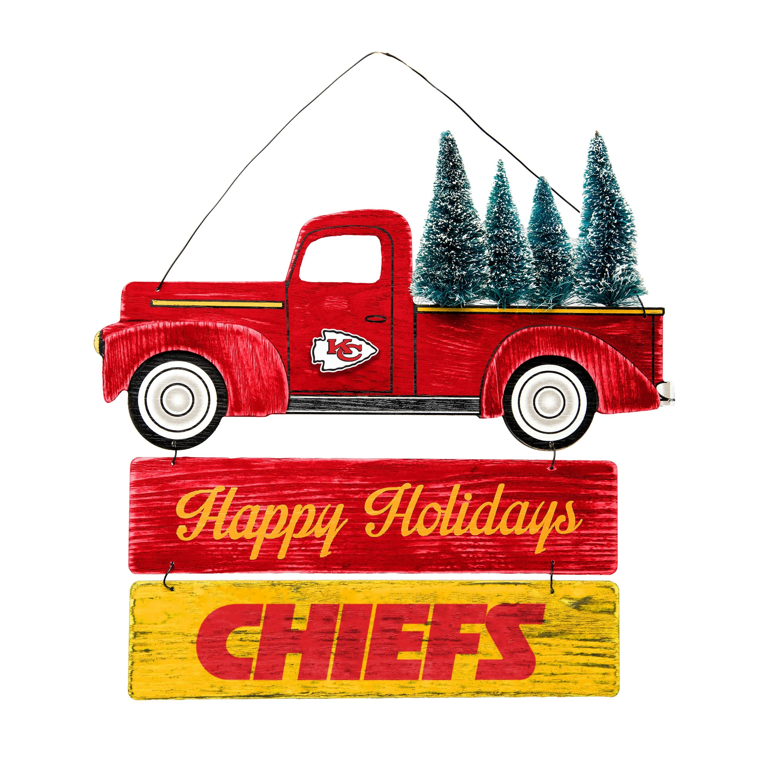 Kansas City Chiefs NFL Wooden Truck With Tree Sign