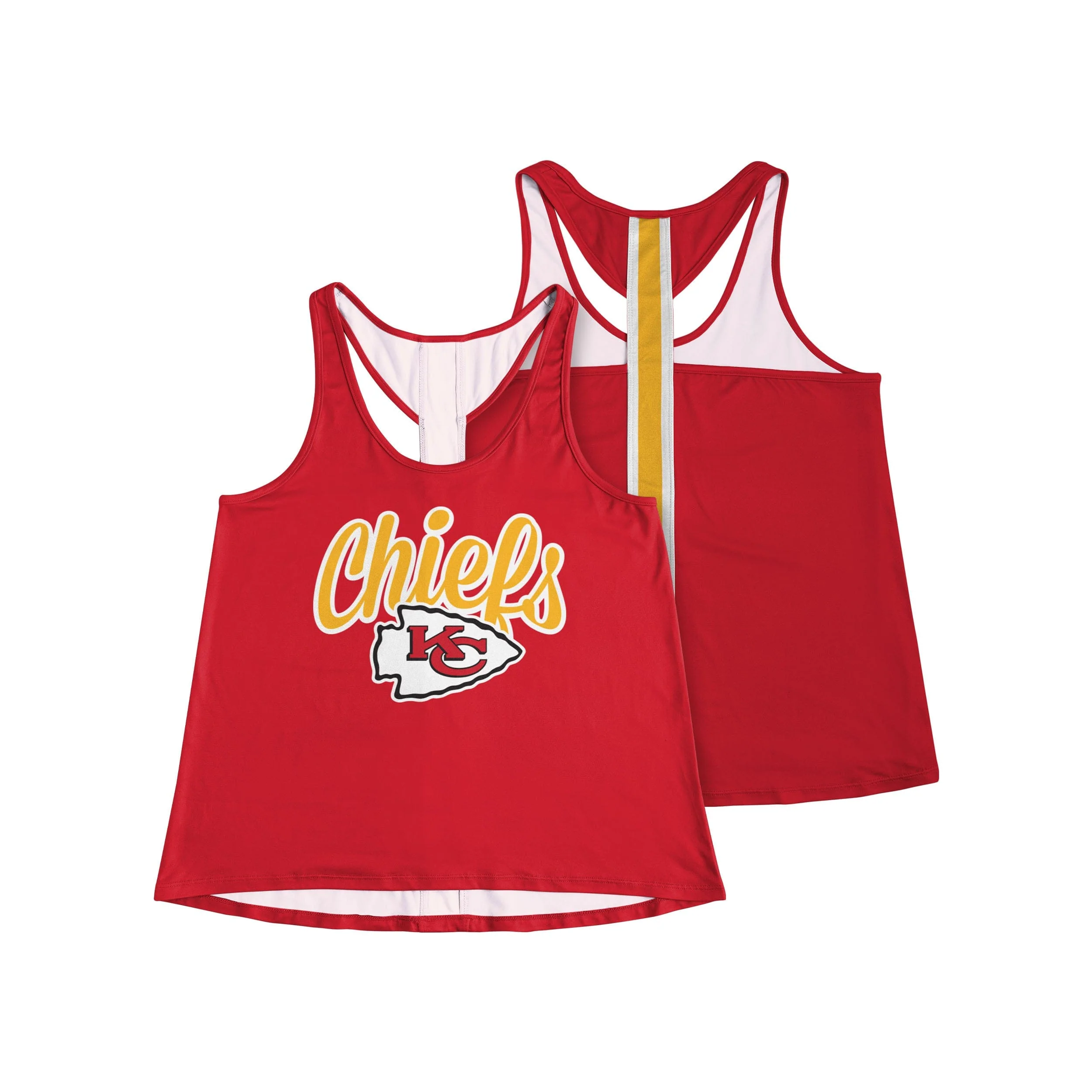 Kansas City Chiefs NFL Womens Wordmark Team Stripe Sleeveless Top - Image 3