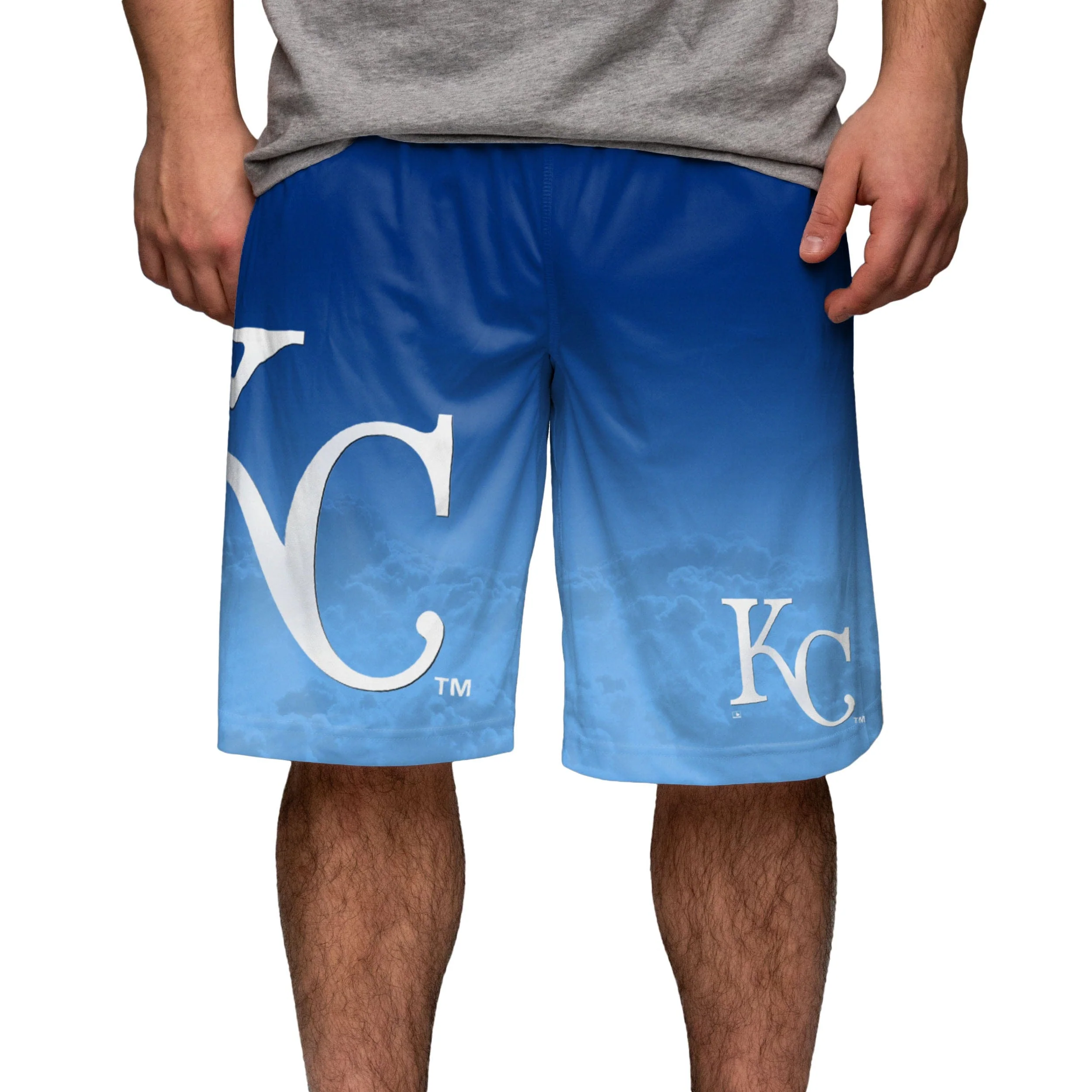 Kansas City Royals MLB Mens Gradient Big Logo Training Shorts - Image 2