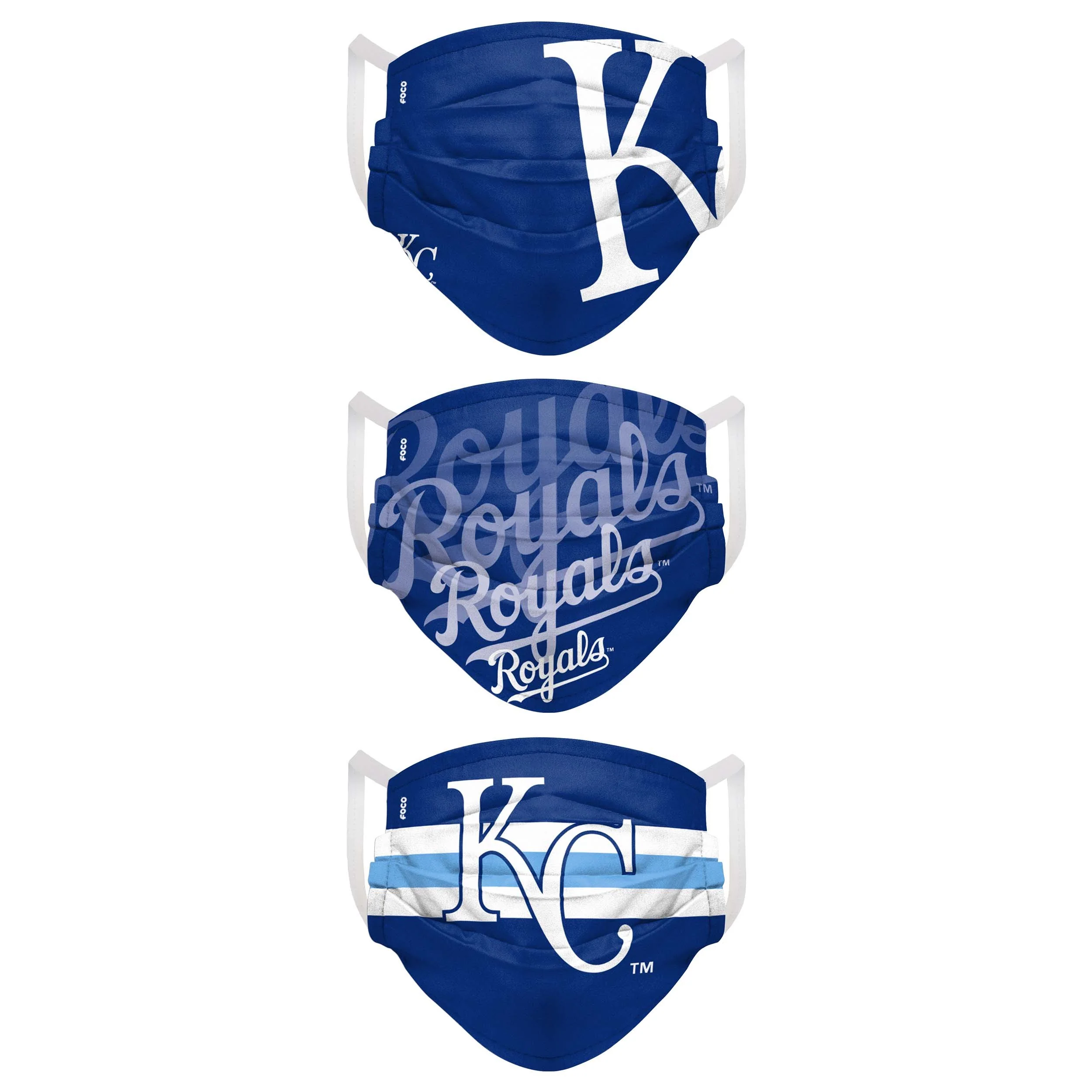 Kansas City Royals MLB Mens Matchday 3 Pack Face Cover - Image 2