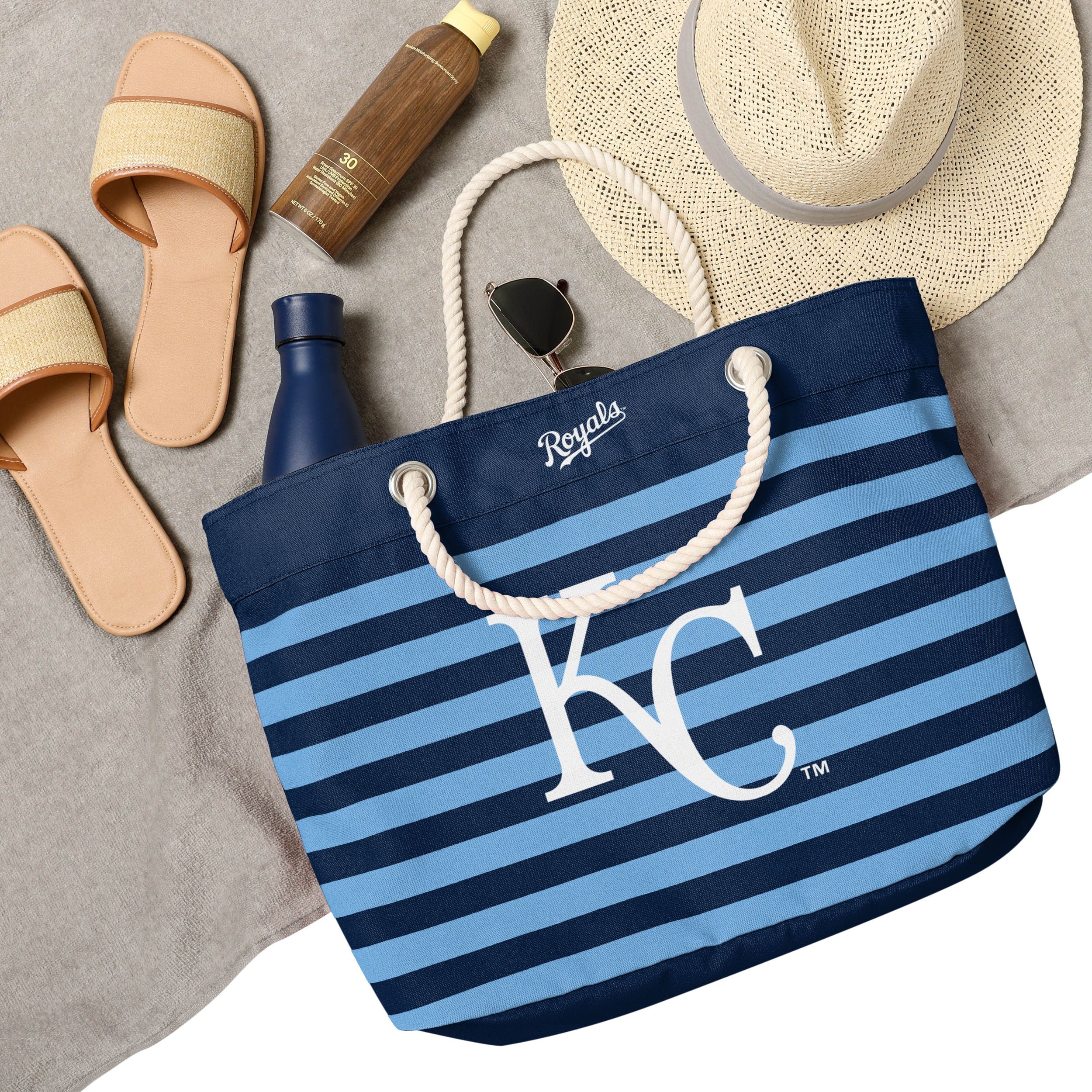 Kansas City Royals MLB Nautical Stripe Tote Bag - Image 4