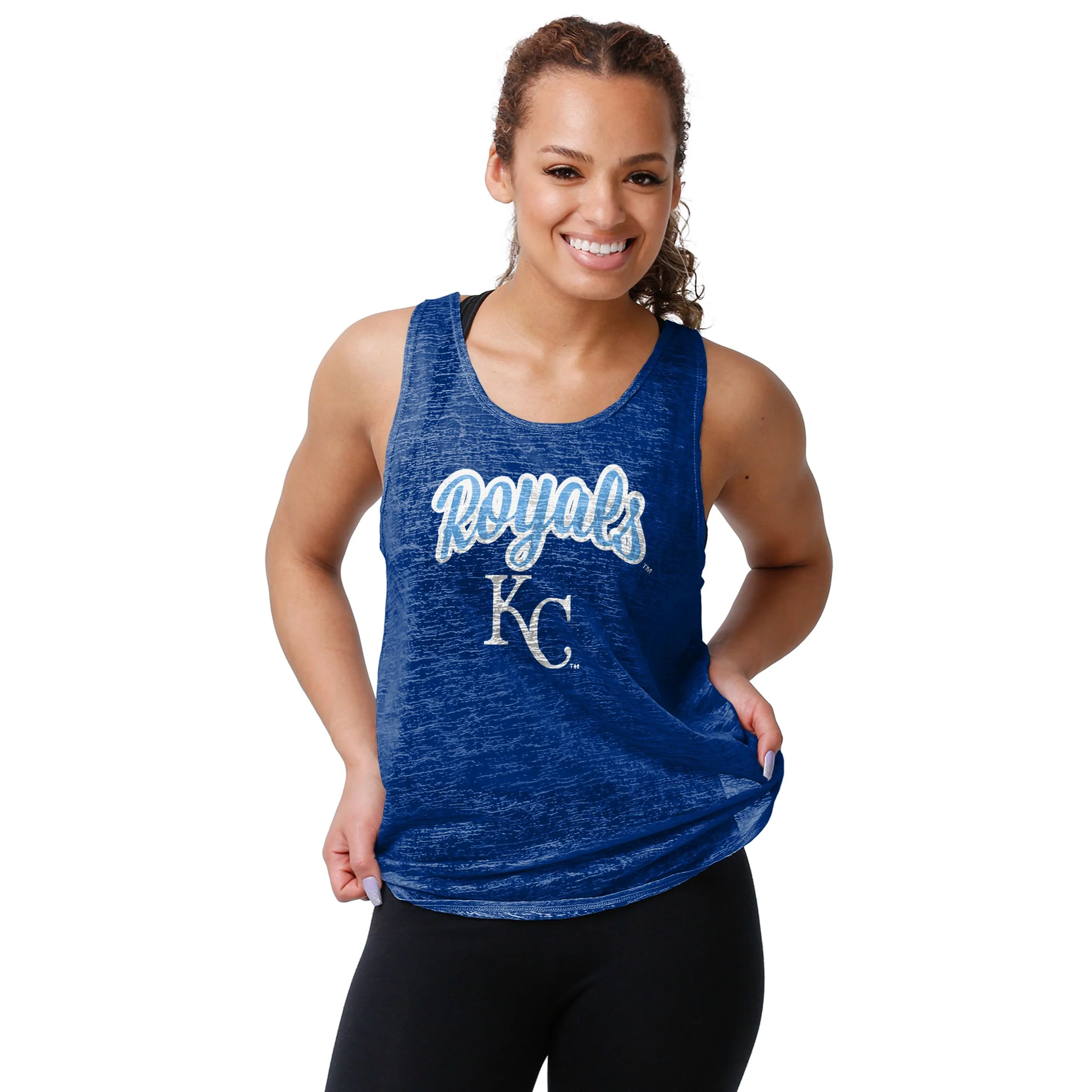 Kansas City Royals MLB Womens Burn Out Sleeveless Top - Image 2