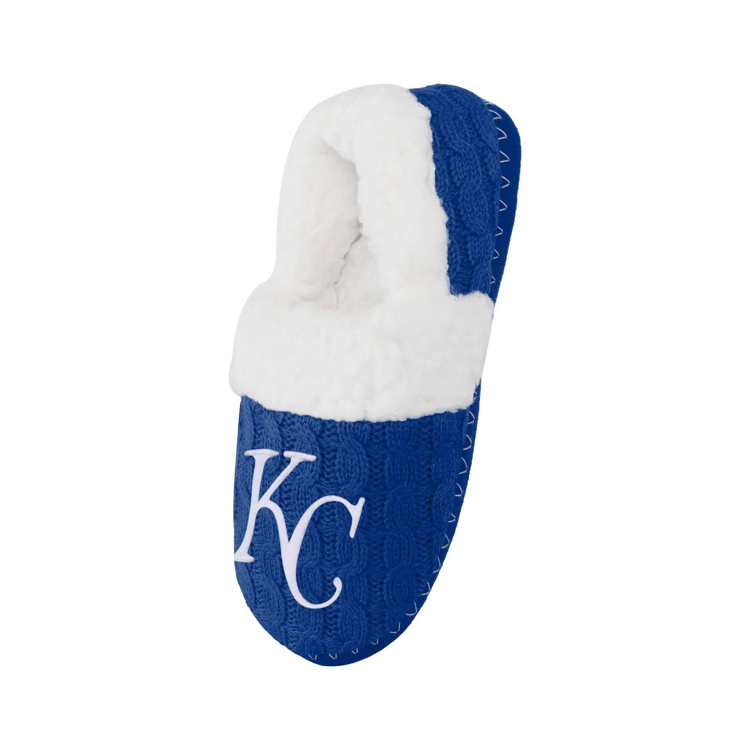 Kansas City Royals MLB Womens Team Color Fur Moccasin Slippers - Image 3