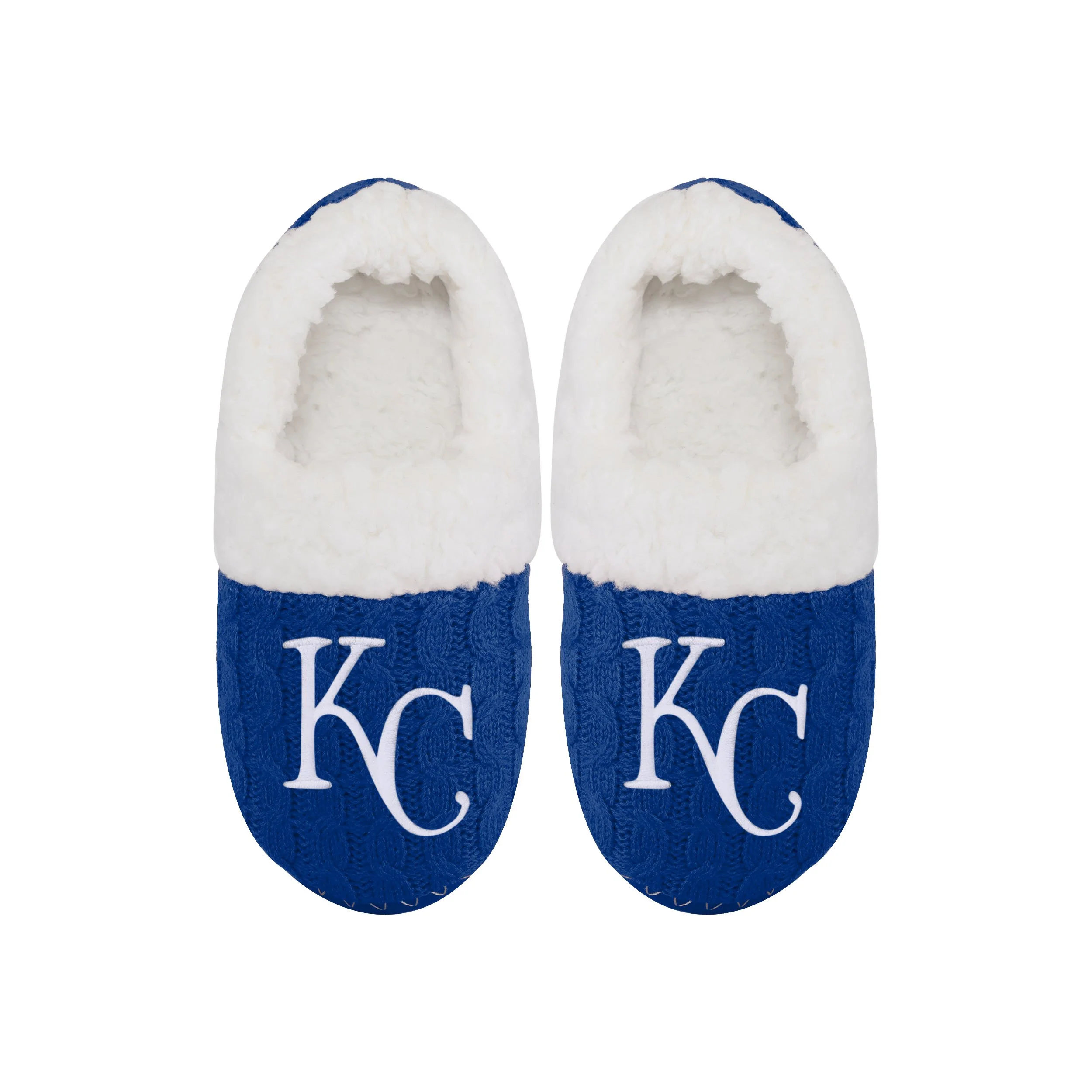 Kansas City Royals MLB Womens Team Color Fur Moccasin Slippers - Image 4