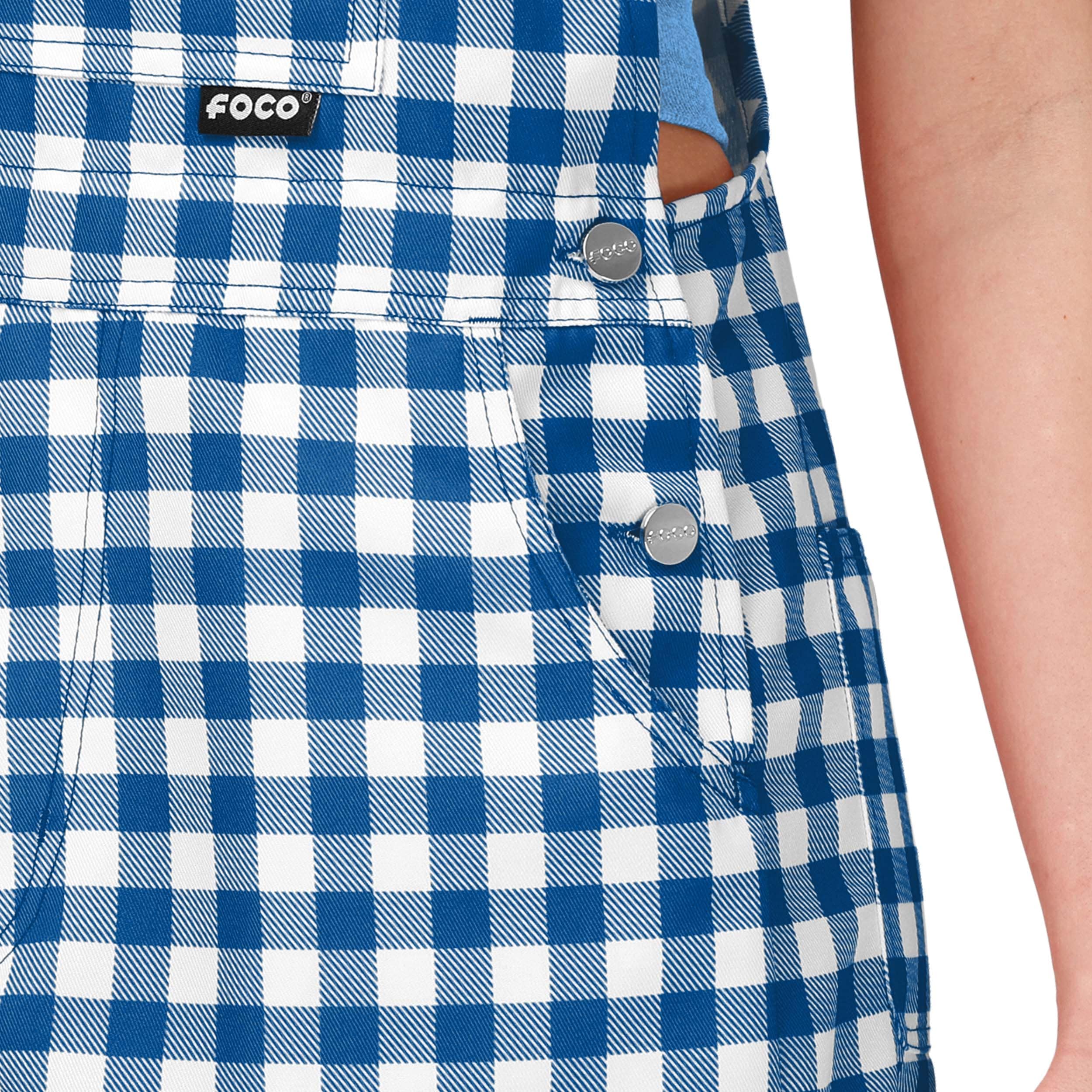 Kansas City Royals NFL Womens Gingham Check Bib Shortalls - Image 4