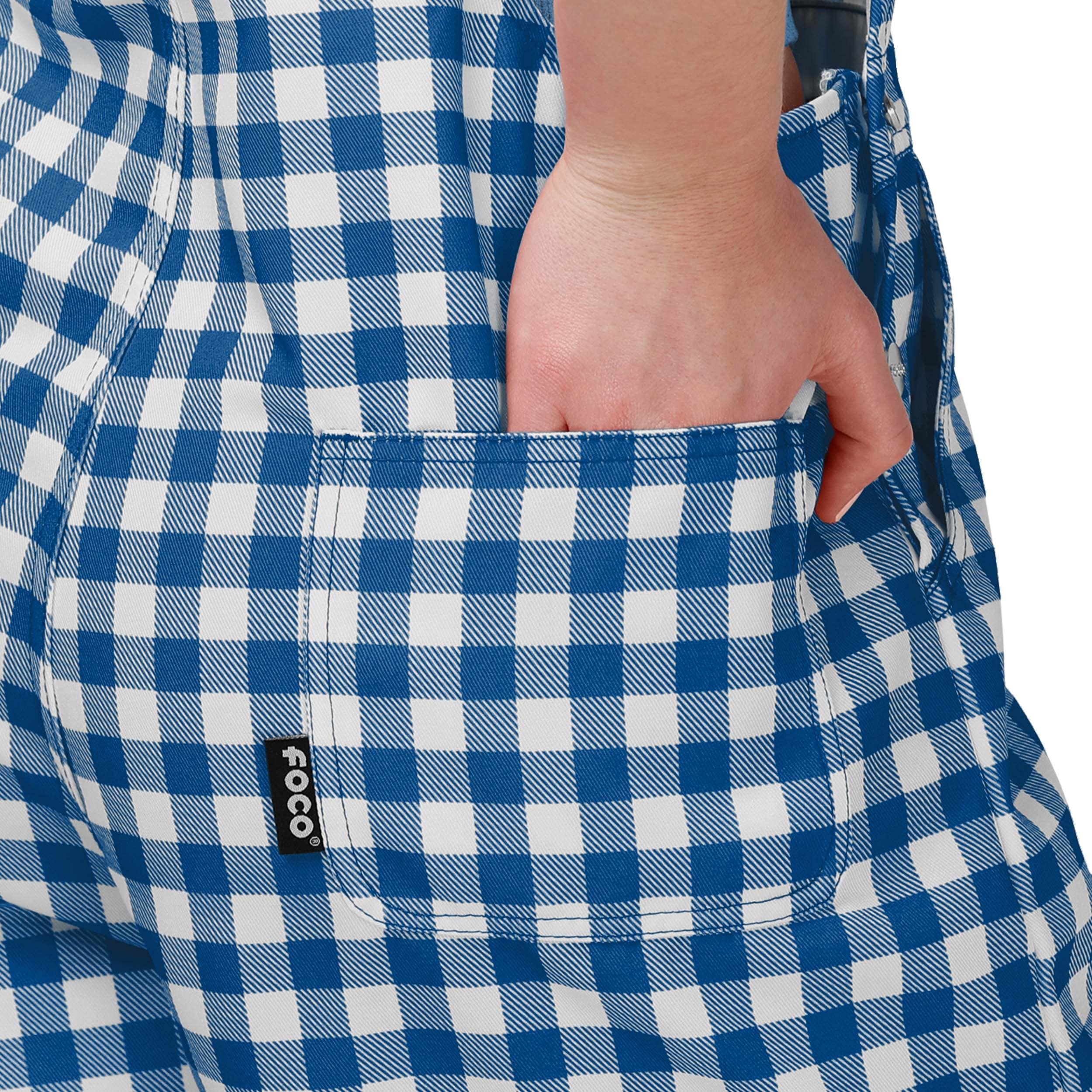 Kansas City Royals NFL Womens Gingham Check Bib Shortalls - Image 5
