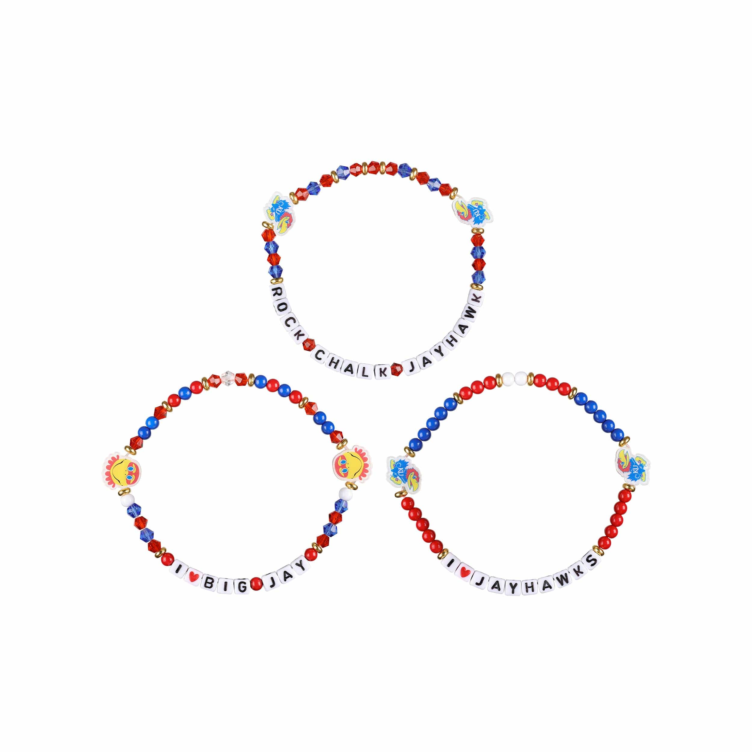 Kansas Jayhawks NCAA 3 Pack Friendship Bracelet - Image 3