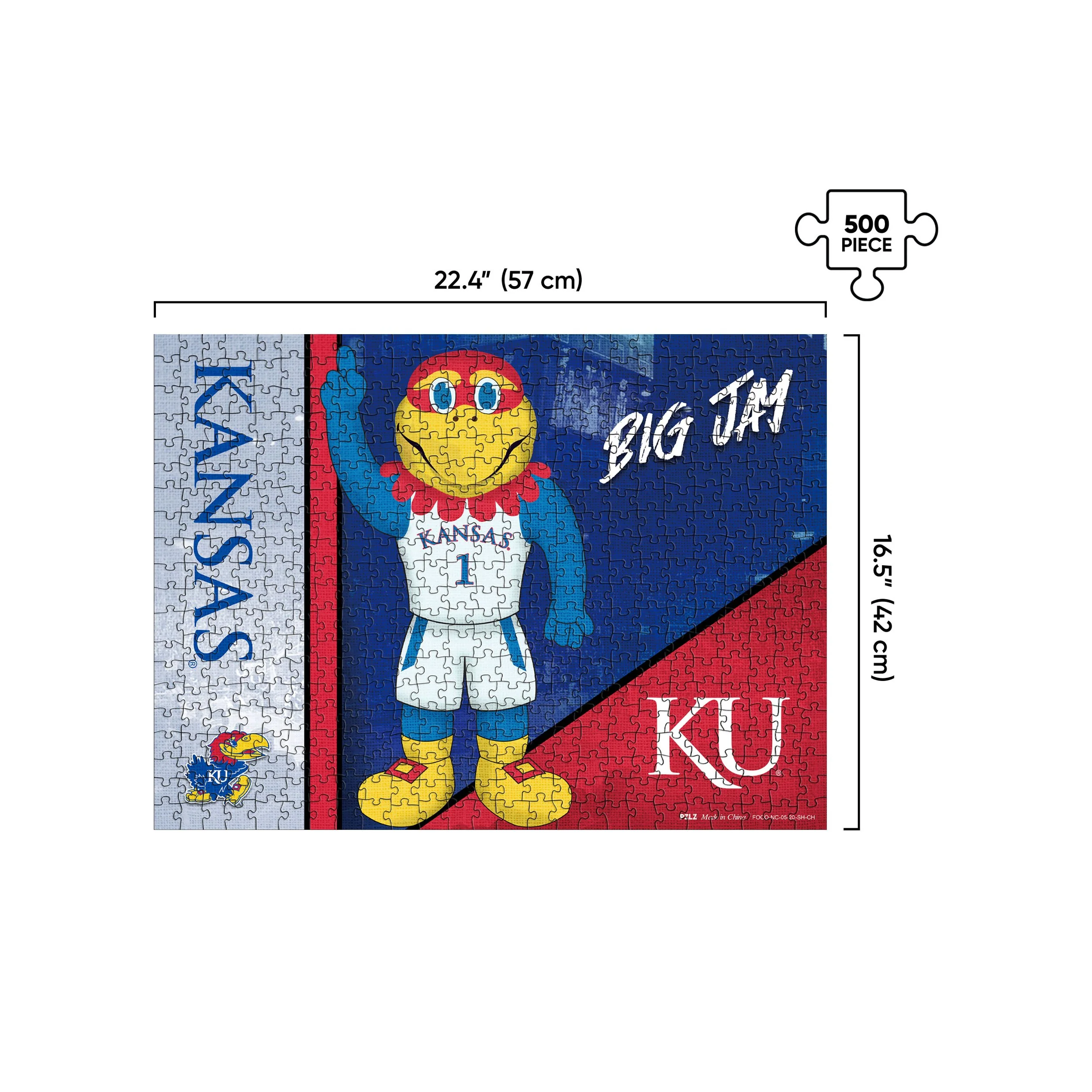 Kansas Jayhawks NCAA 500 Piece Jigsaw Puzzle PZLZ Mascot - Big Jay - Image 2