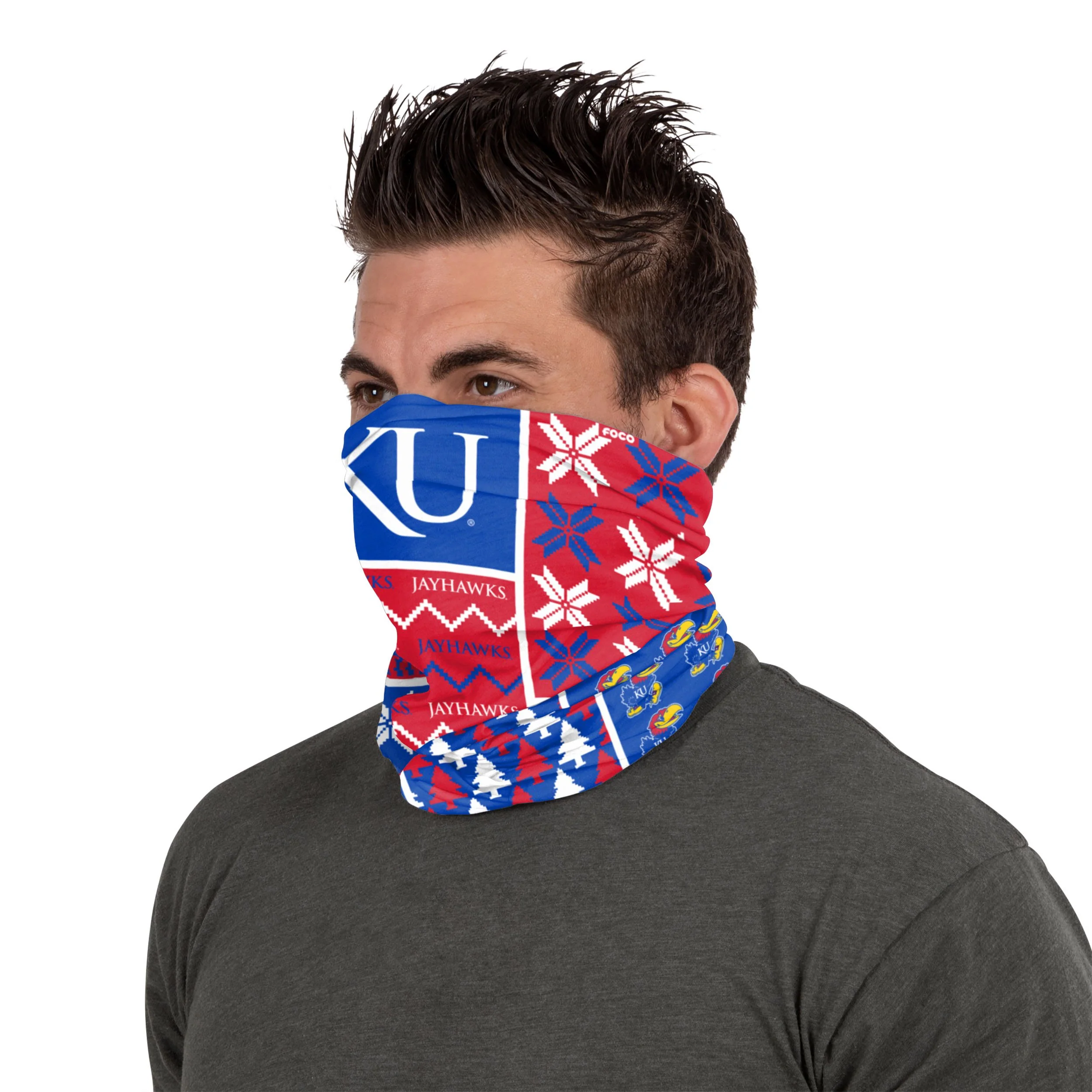 Kansas Jayhawks NCAA Busy Block Gaiter Scarf - Image 4