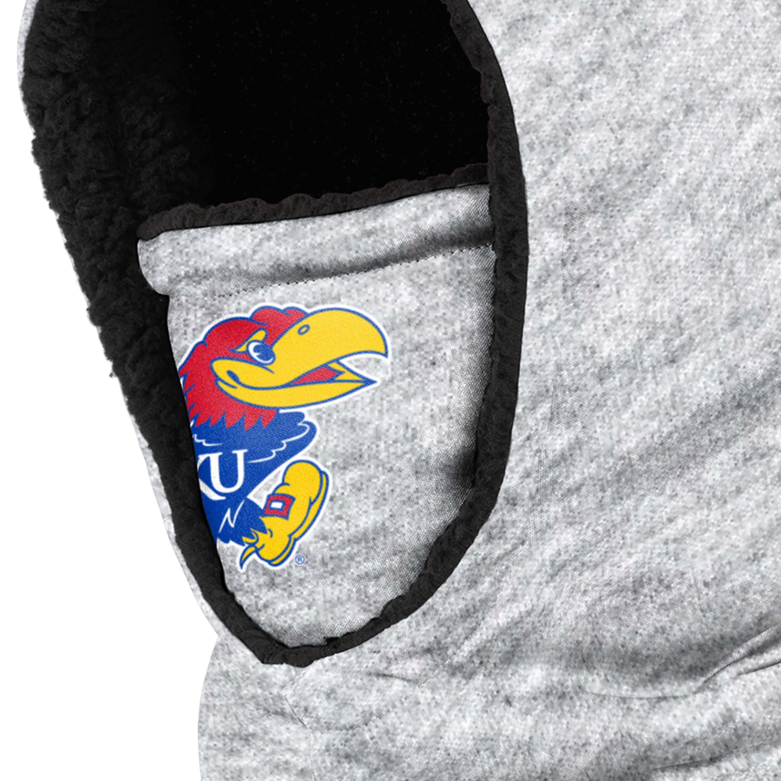 Kansas Jayhawks NCAA Heather Grey Big Logo Hooded Gaiter - Image 3