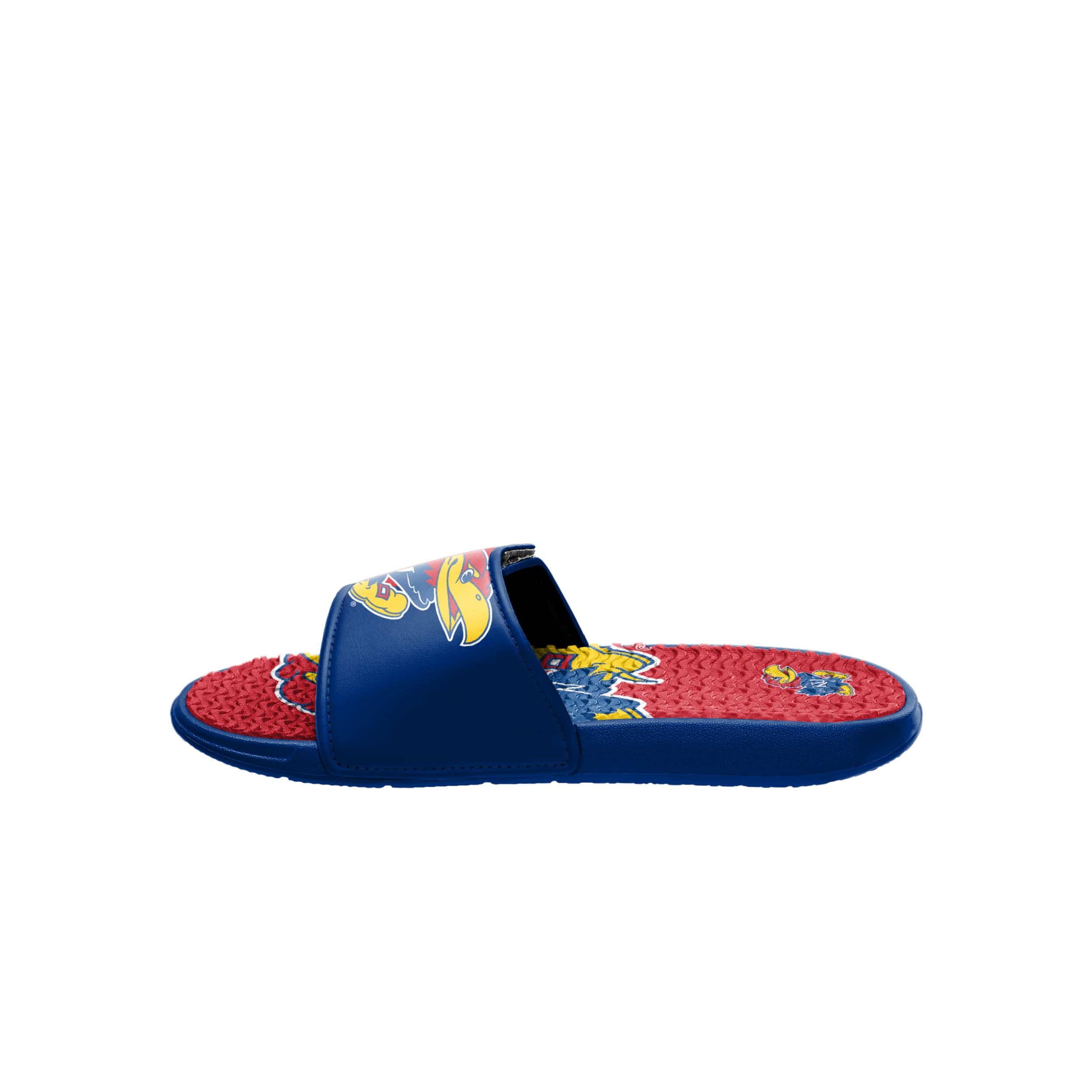Kansas Jayhawks NCAA Mens Colorblock Big Logo Gel Slides - Image 4