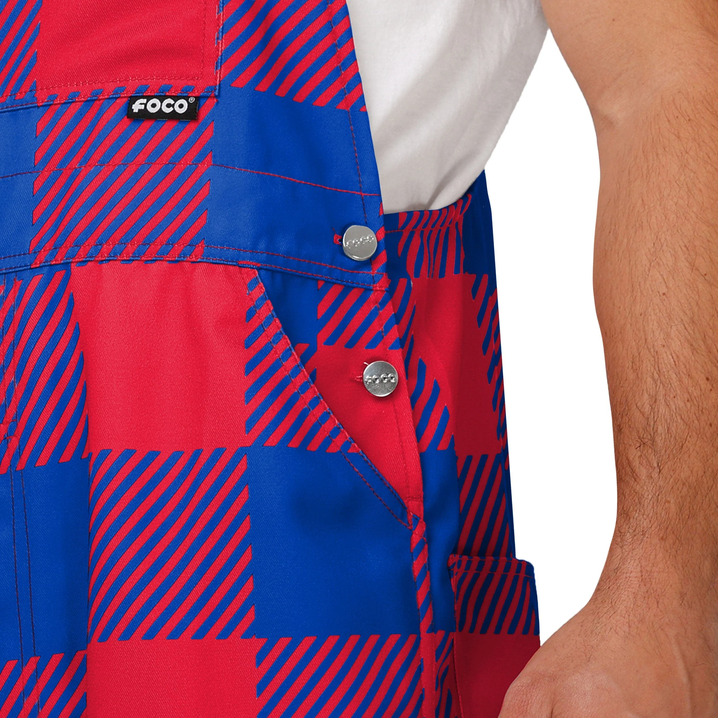 Kansas Jayhawks NCAA Mens Plaid Bib Overalls - Image 5