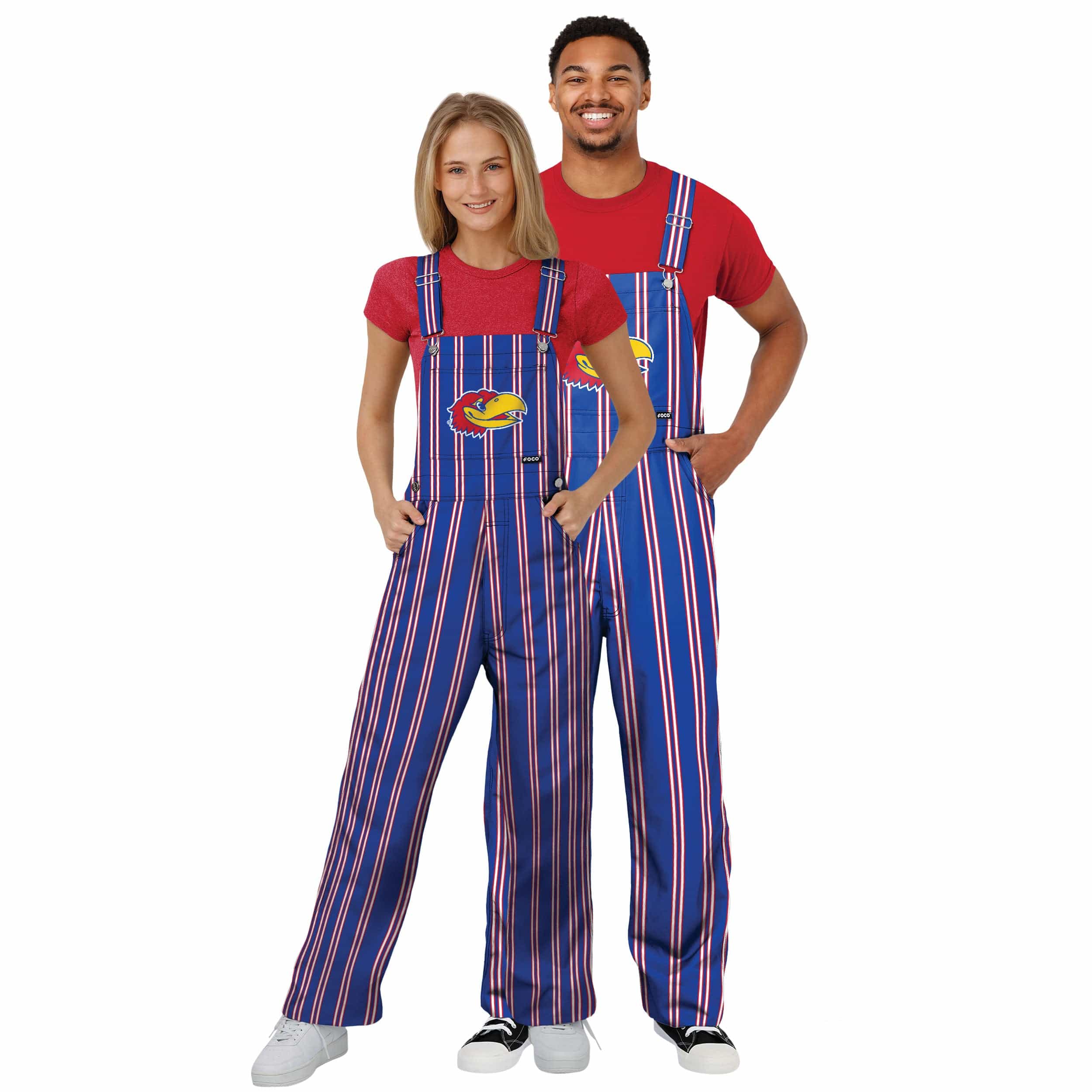Kansas Jayhawks NCAA Mens Sideline Spirit Bib Overalls - Image 3