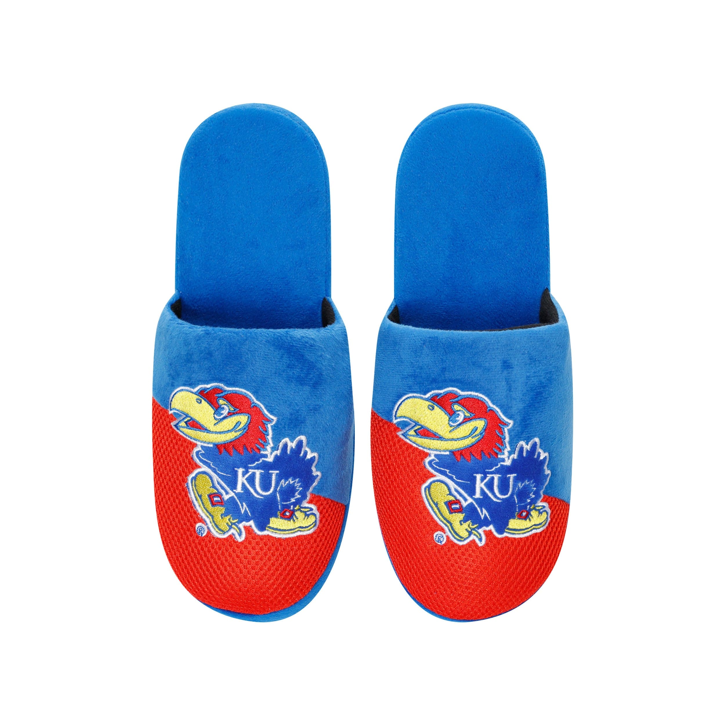 Kansas Jayhawks NCAA Mens Team Logo Staycation Slippers - Image 4