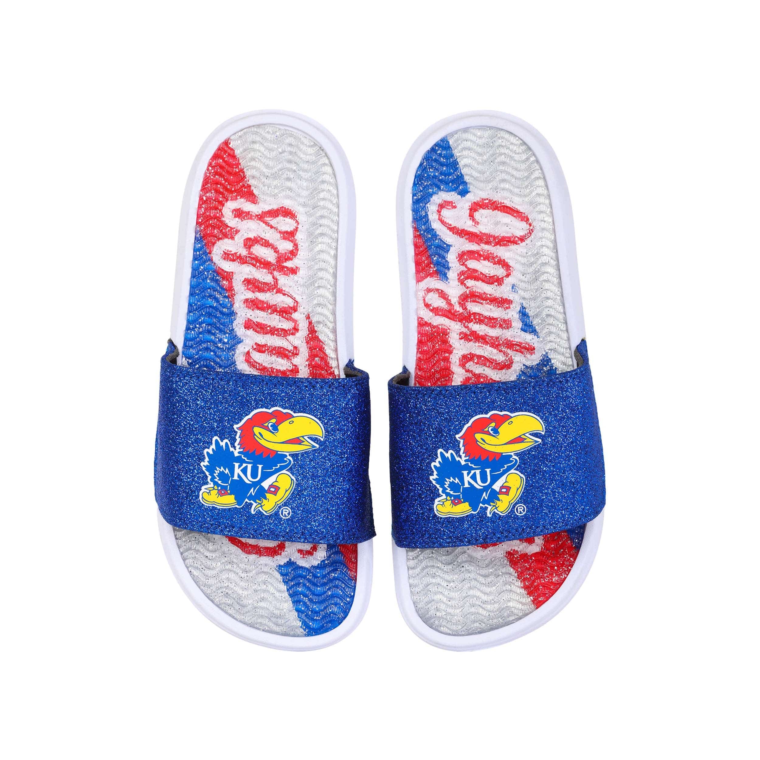 Kansas Jayhawks NCAA Womens Glitter Gel Slide - Image 3