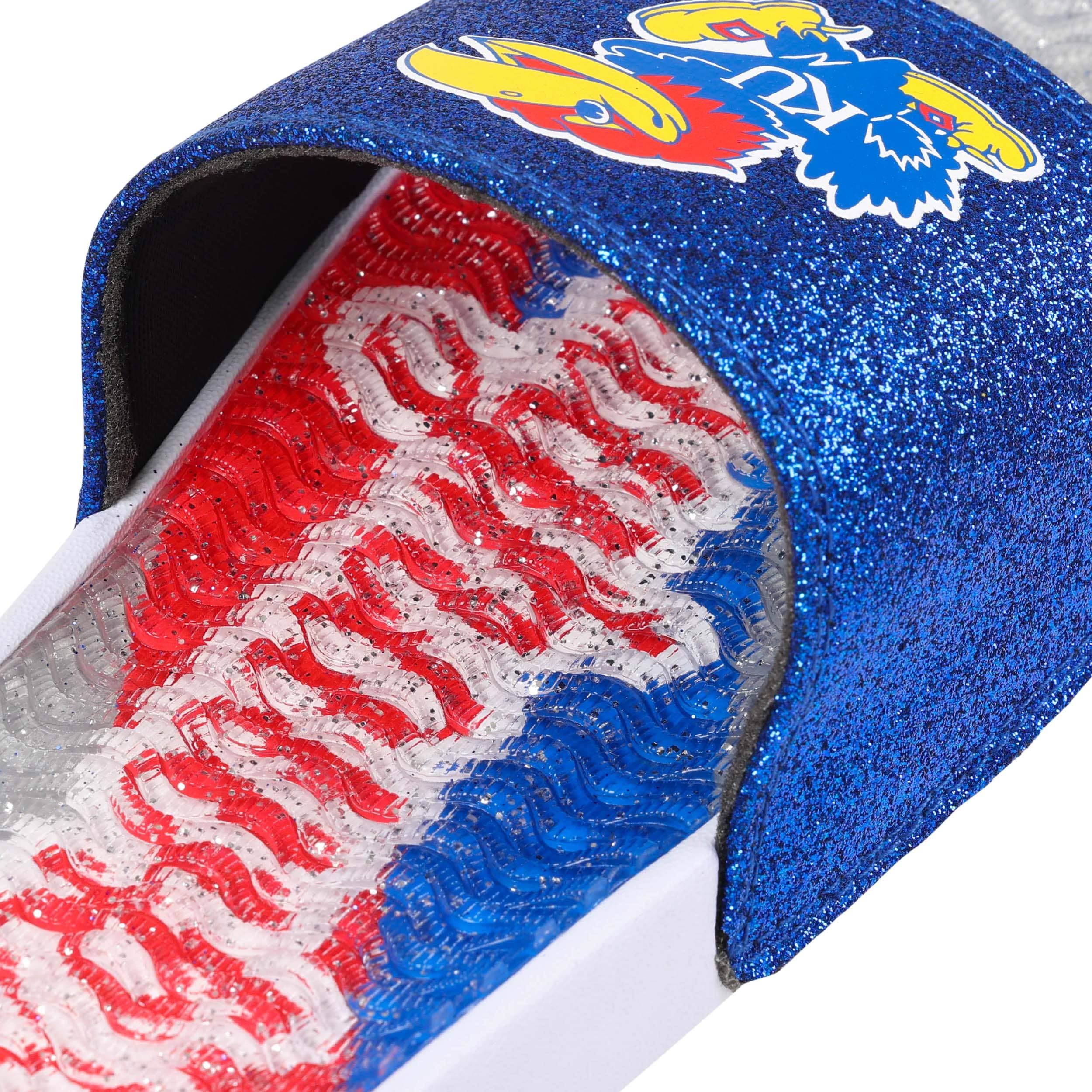 Kansas Jayhawks NCAA Womens Glitter Gel Slide - Image 4