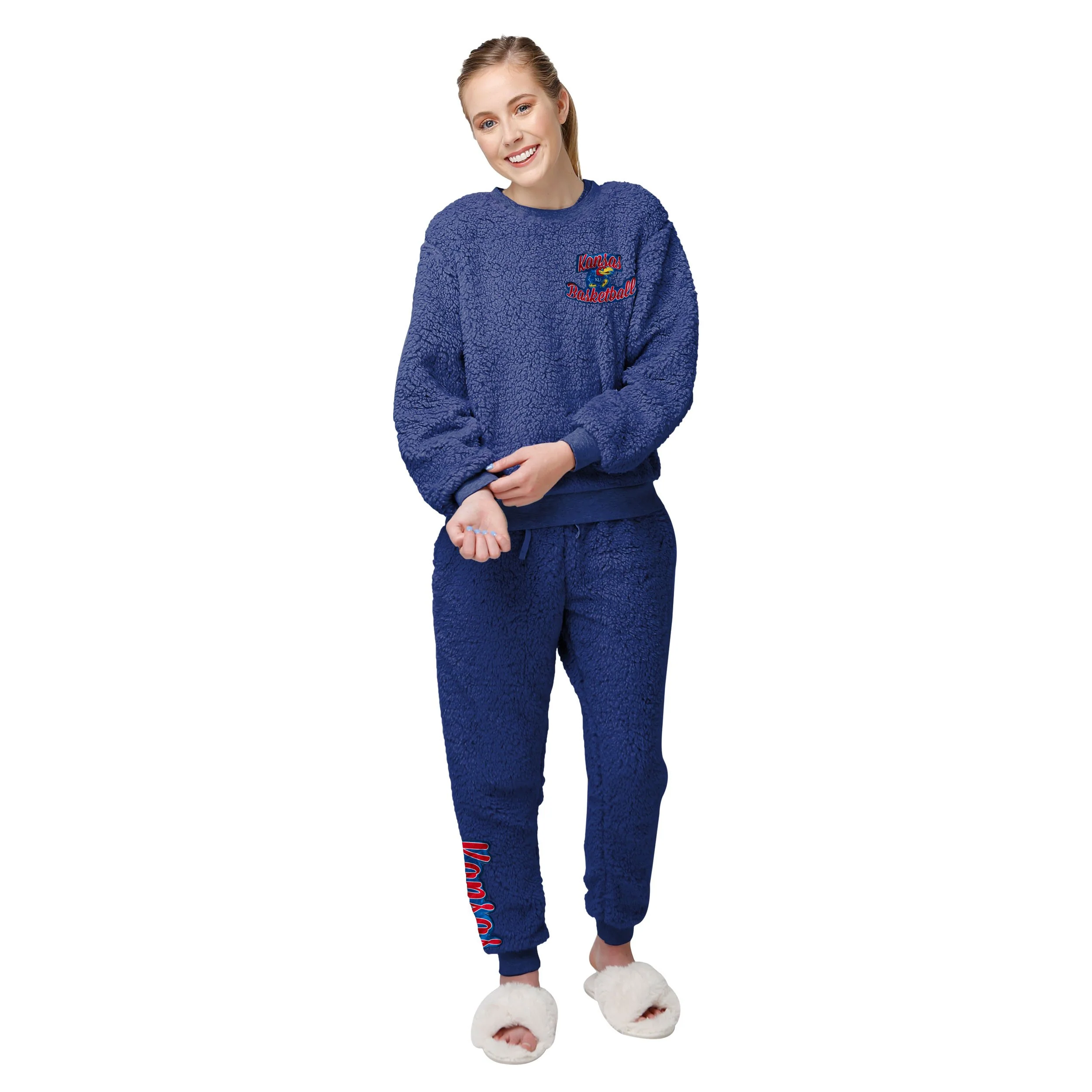 Kansas Jayhawks NCAA Womens Sherpa Lounge Set