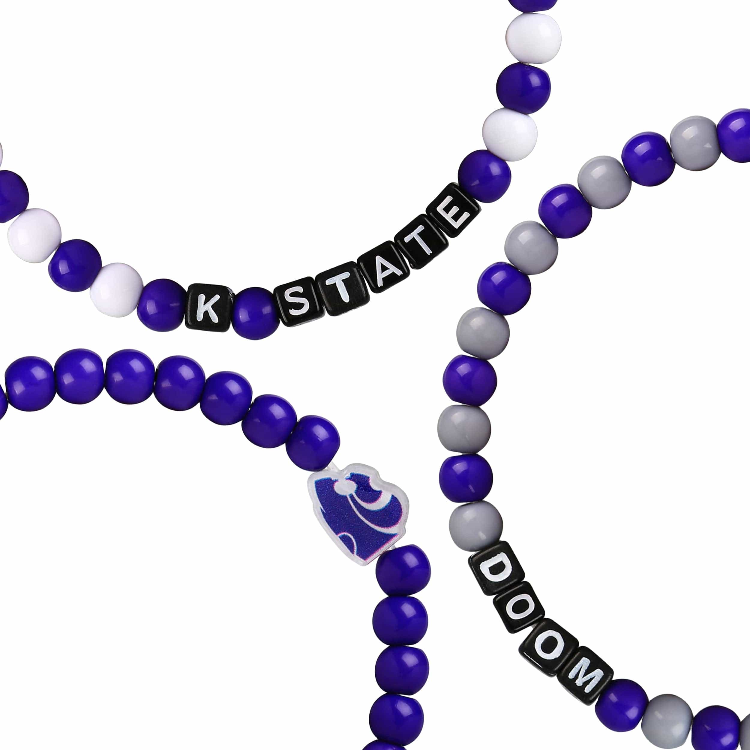Kansas State Wildcats NCAA 3 Pack Beaded Friendship Bracelet - Image 2