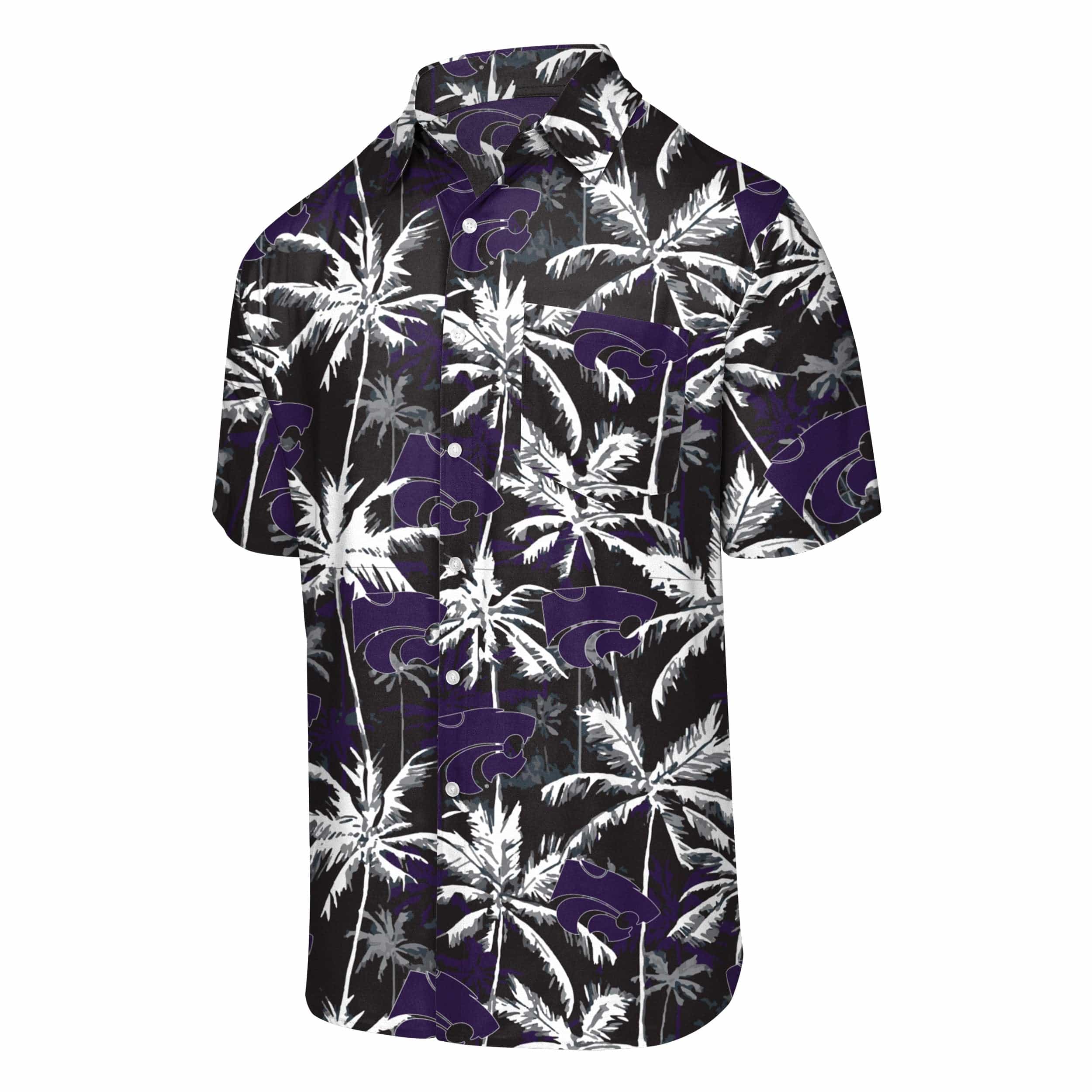 Kansas State Wildcats NCAA Mens Black Floral Button Up Shirt - Image 4