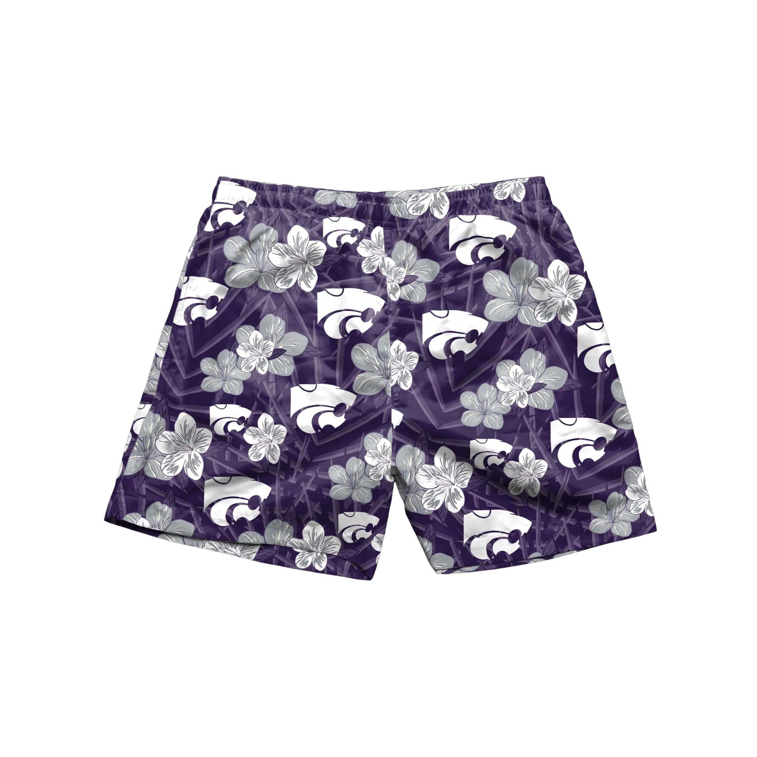 Kansas State Wildcats NCAA Mens Hibiscus Slim Fit 5.5" Swimming Trunks - Image 2