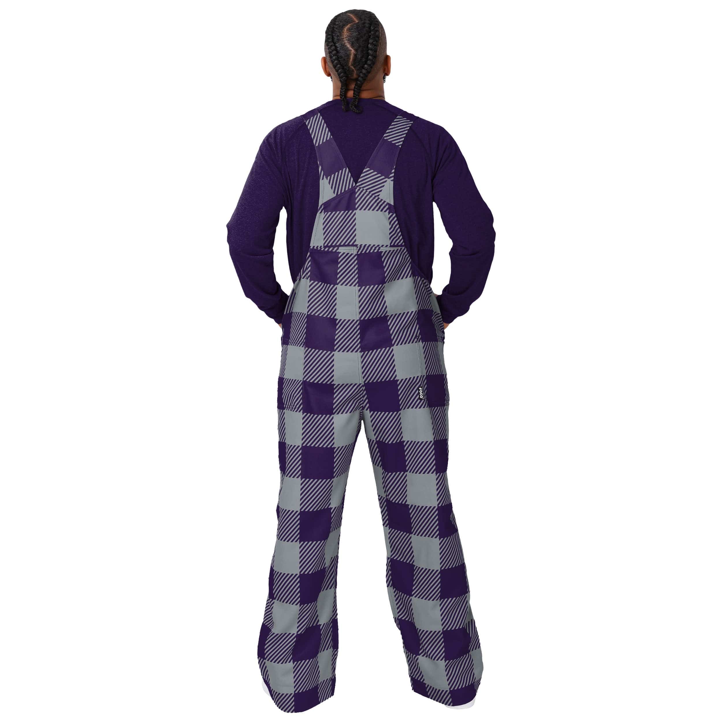 Kansas State Wildcats NCAA Mens Plaid Bib Overalls - Image 2