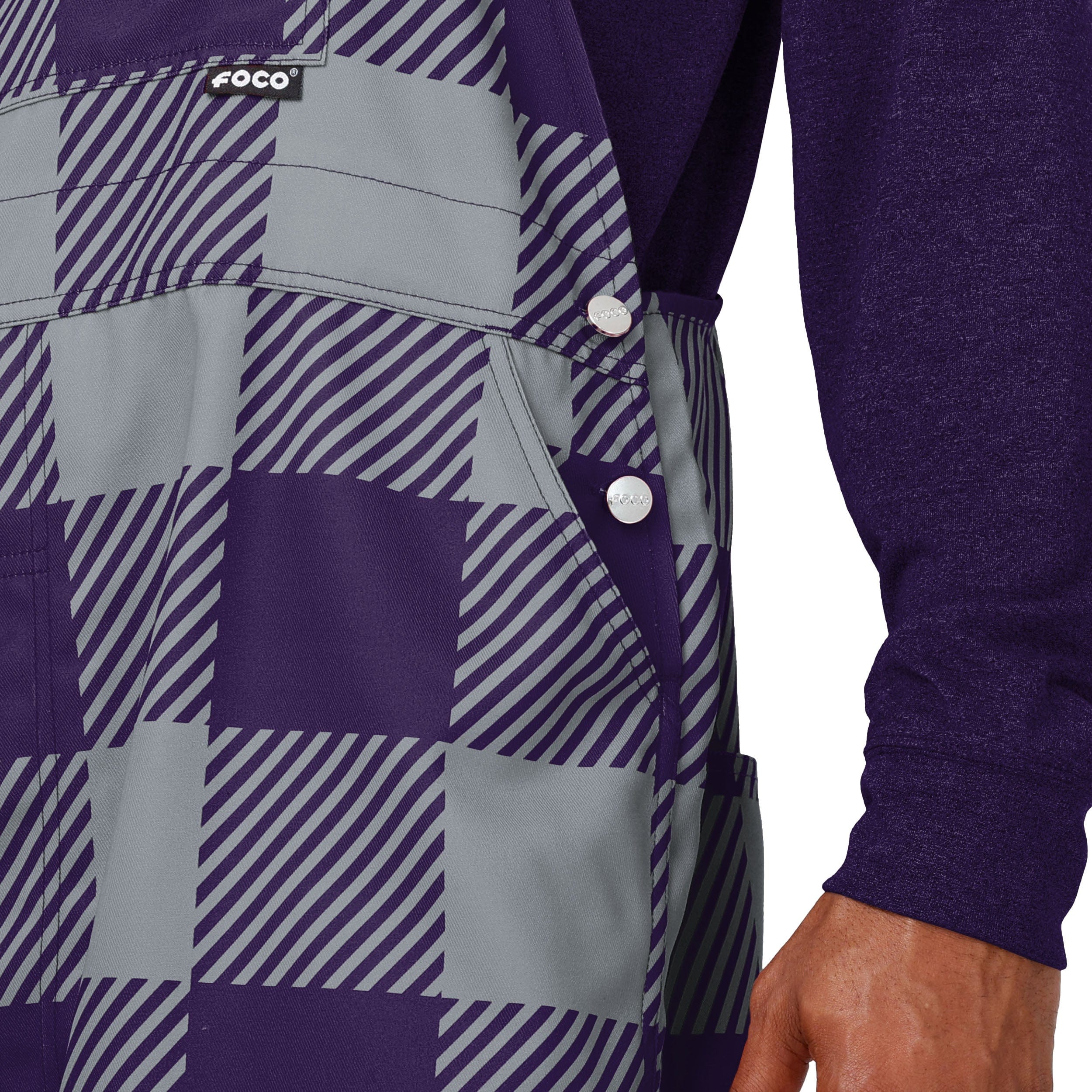 Kansas State Wildcats NCAA Mens Plaid Bib Overalls - Image 5