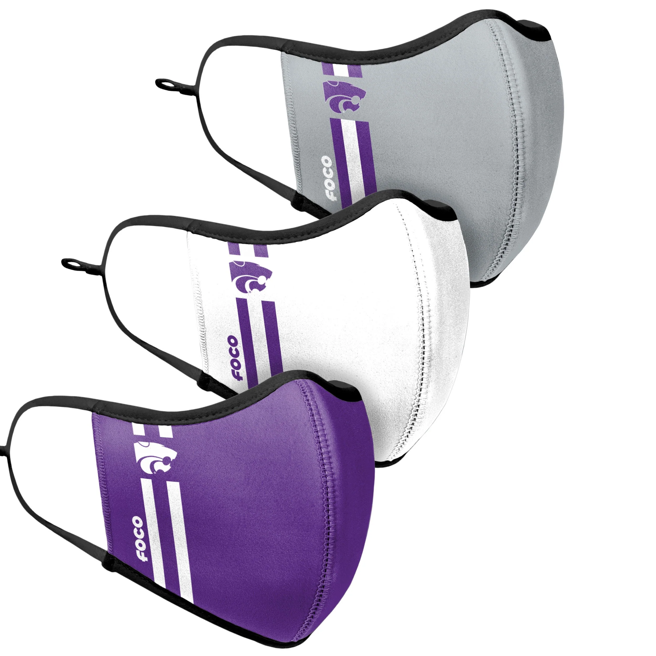 Kansas State Wildcats NCAA Original Sport 3 Pack Face Cover - Image 3