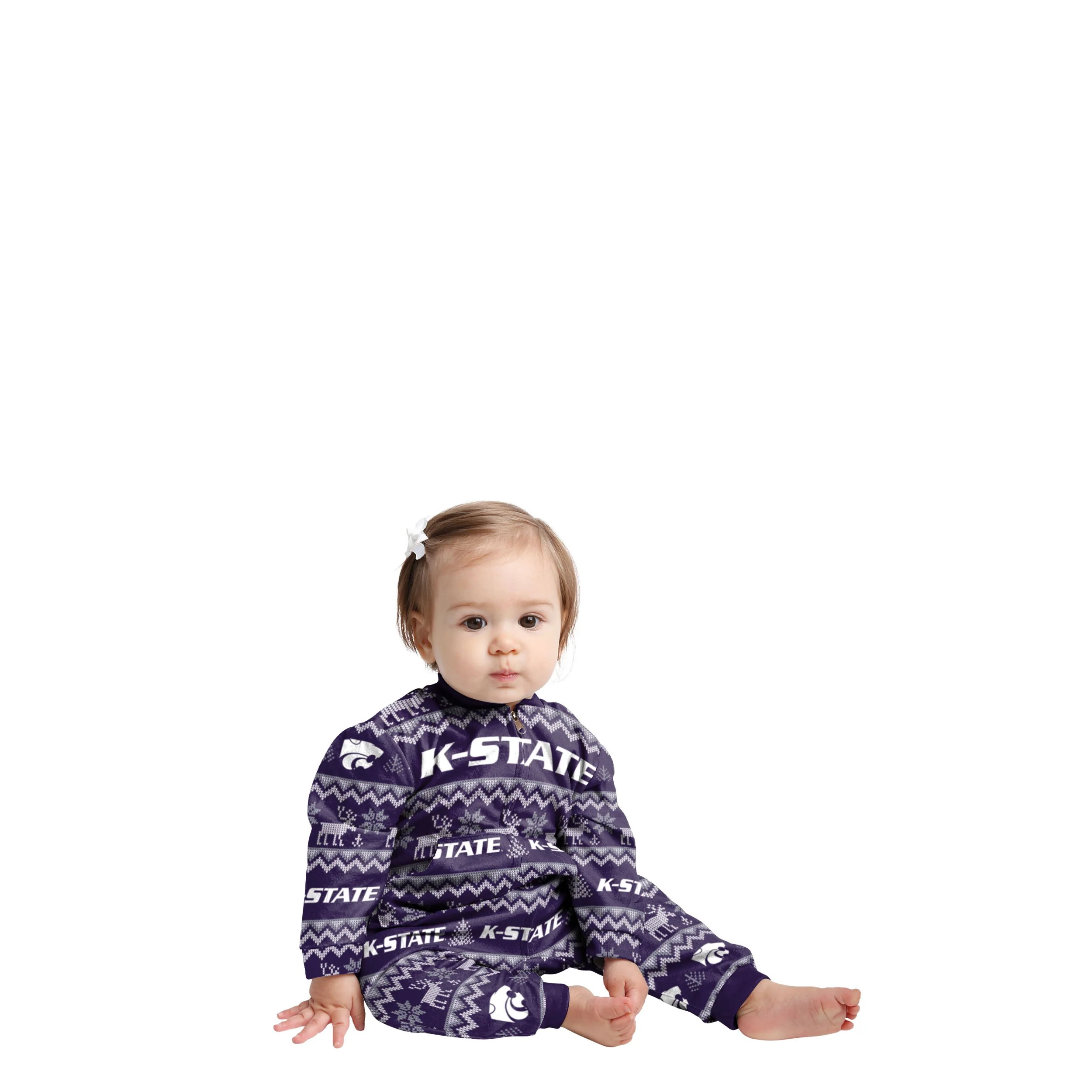 Kansas State Wildcats NCAA Ugly Pattern Family Holiday Pajamas - Image 2