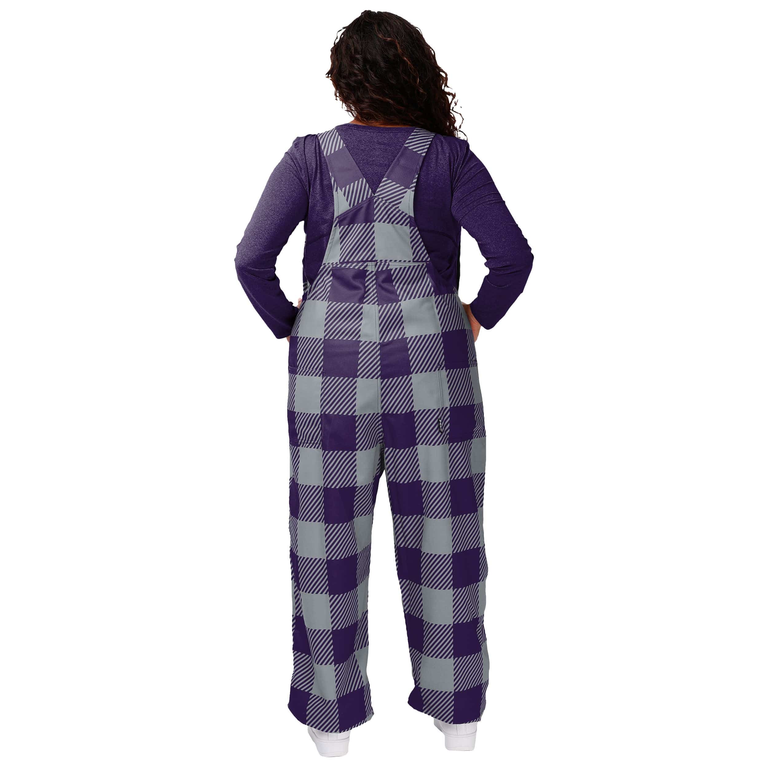 Kansas State Wildcats NCAA Womens Plaid Bib Overalls - Image 2