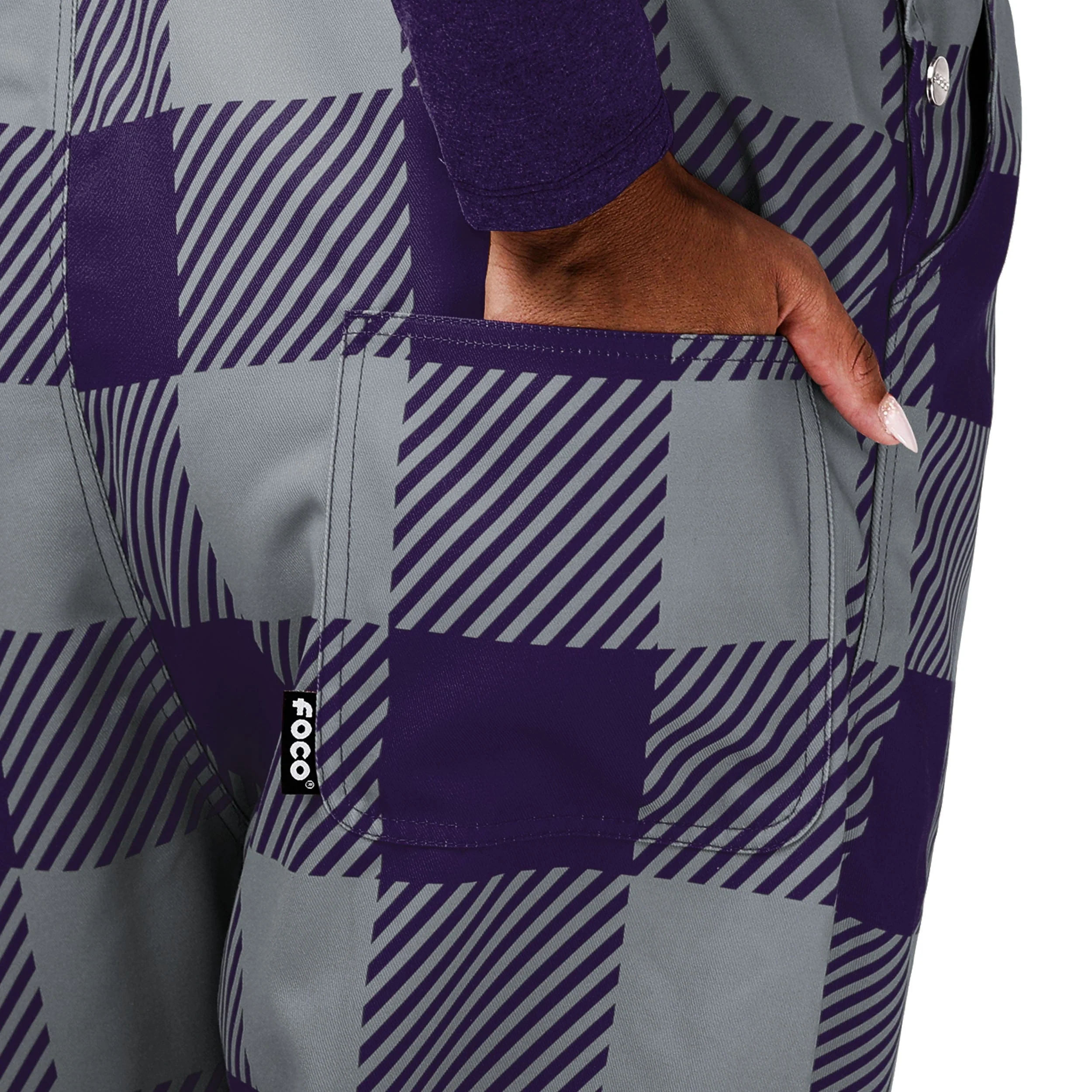 Kansas State Wildcats NCAA Womens Plaid Bib Overalls - Image 6