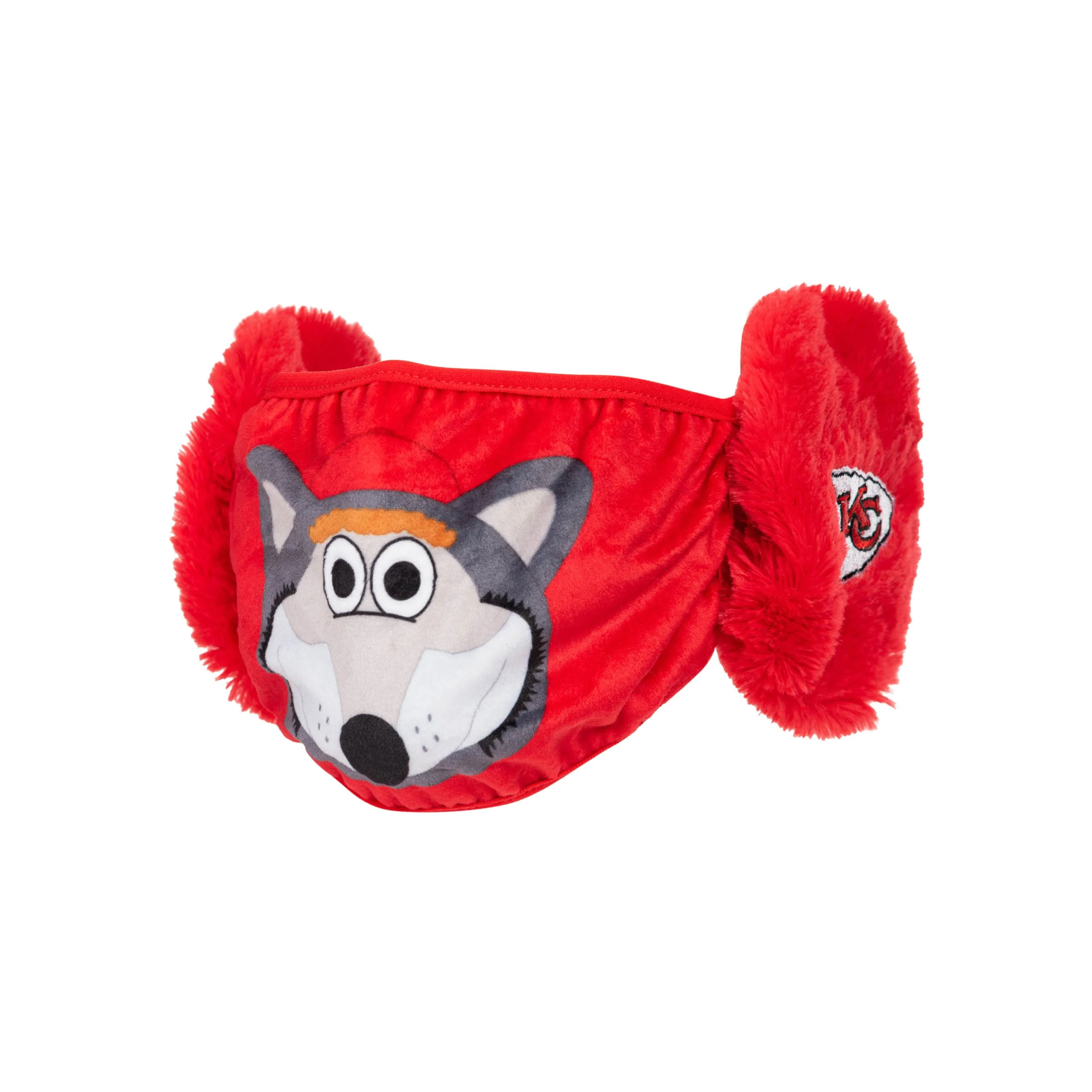 KC Wolf Kansas City Chiefs NFL Mascot Earmuff Face Cover - Image 2