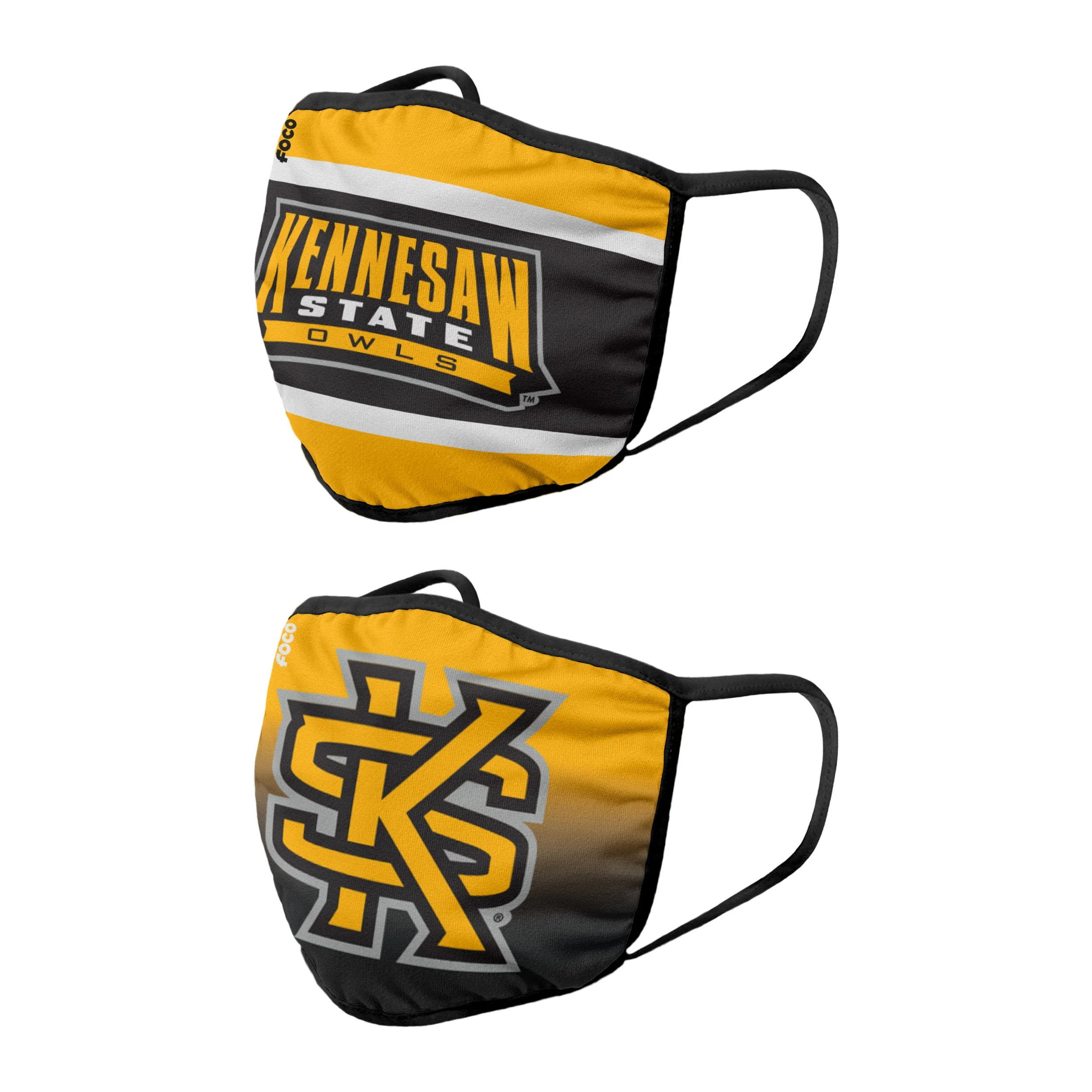 Kennesaw State Owls NCAA Printed 2 Pack Face Cover - Image 2