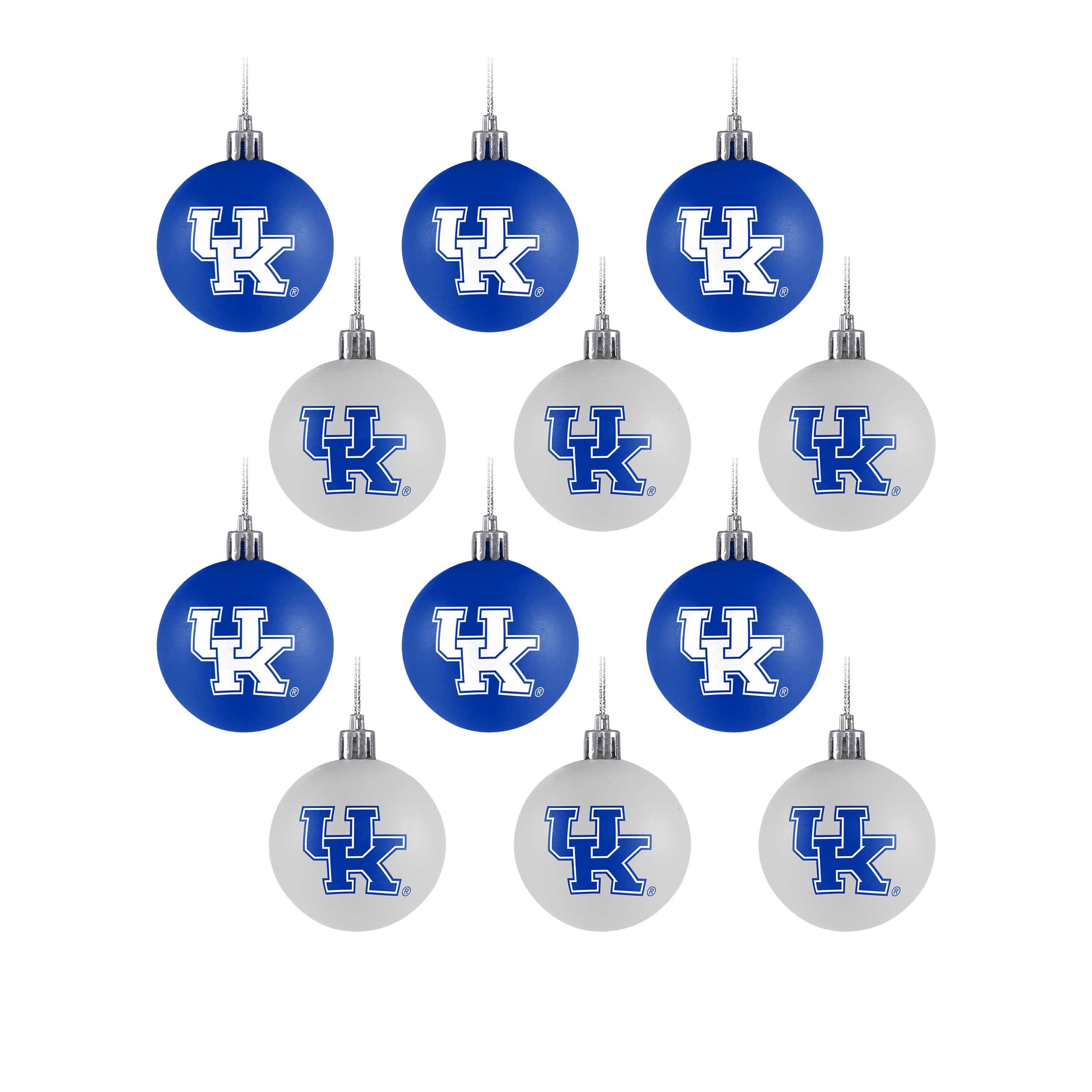 Kentucky Wildcats NCAA 12 Pack Plastic Ball Ornament Set