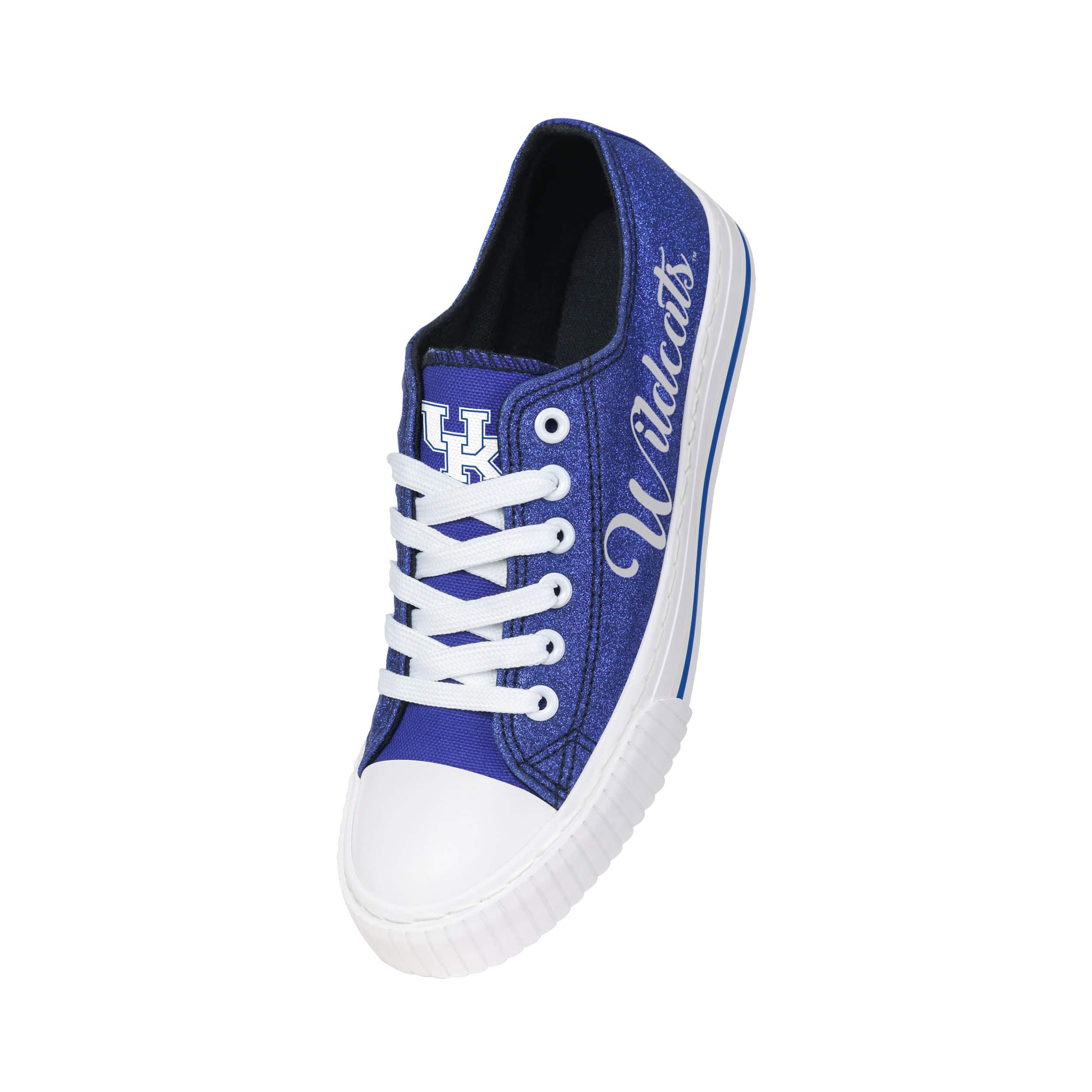 Kentucky Wildcats NCAA Womens Color Glitter Low Top Canvas Shoes - Image 3