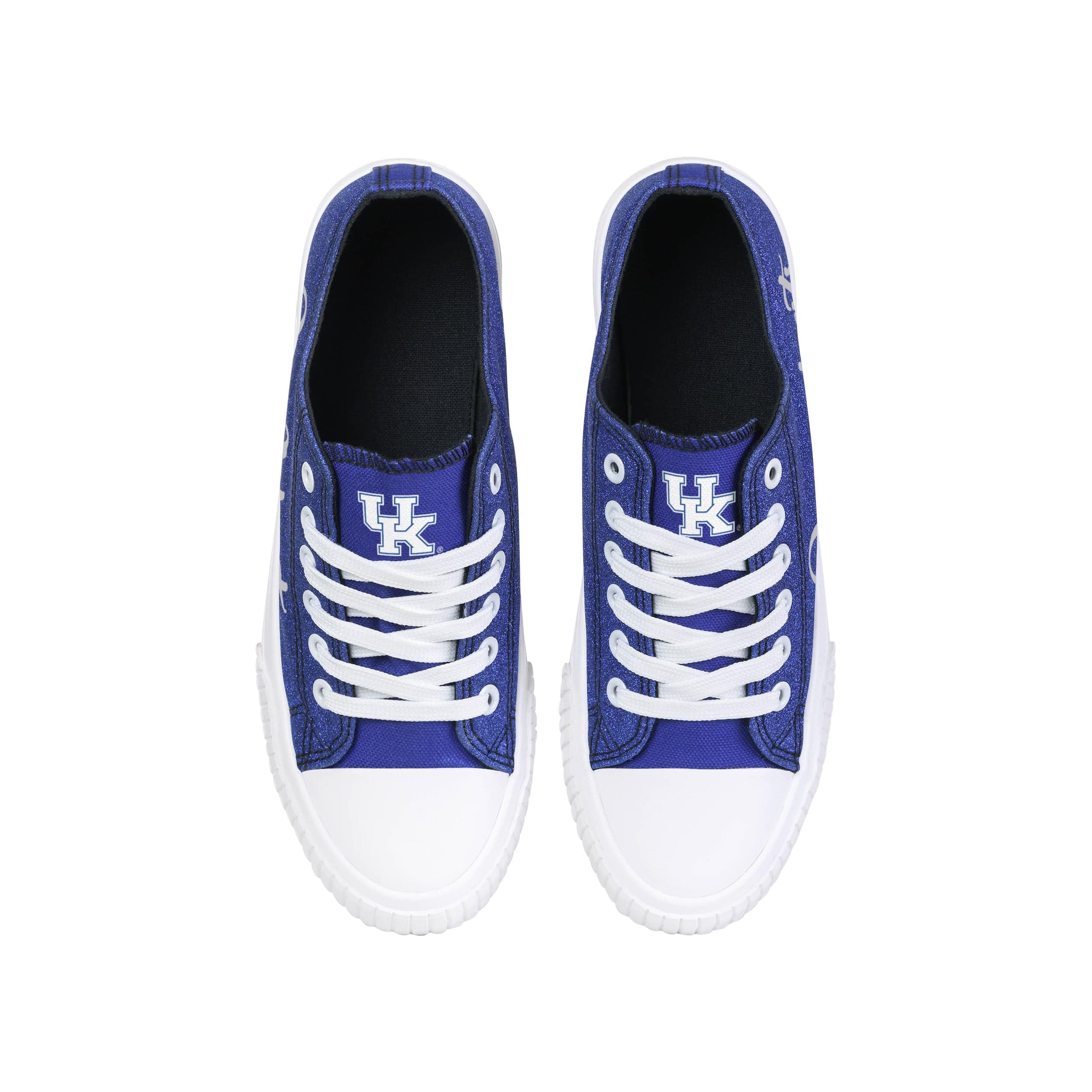 Kentucky Wildcats NCAA Womens Color Glitter Low Top Canvas Shoes - Image 4