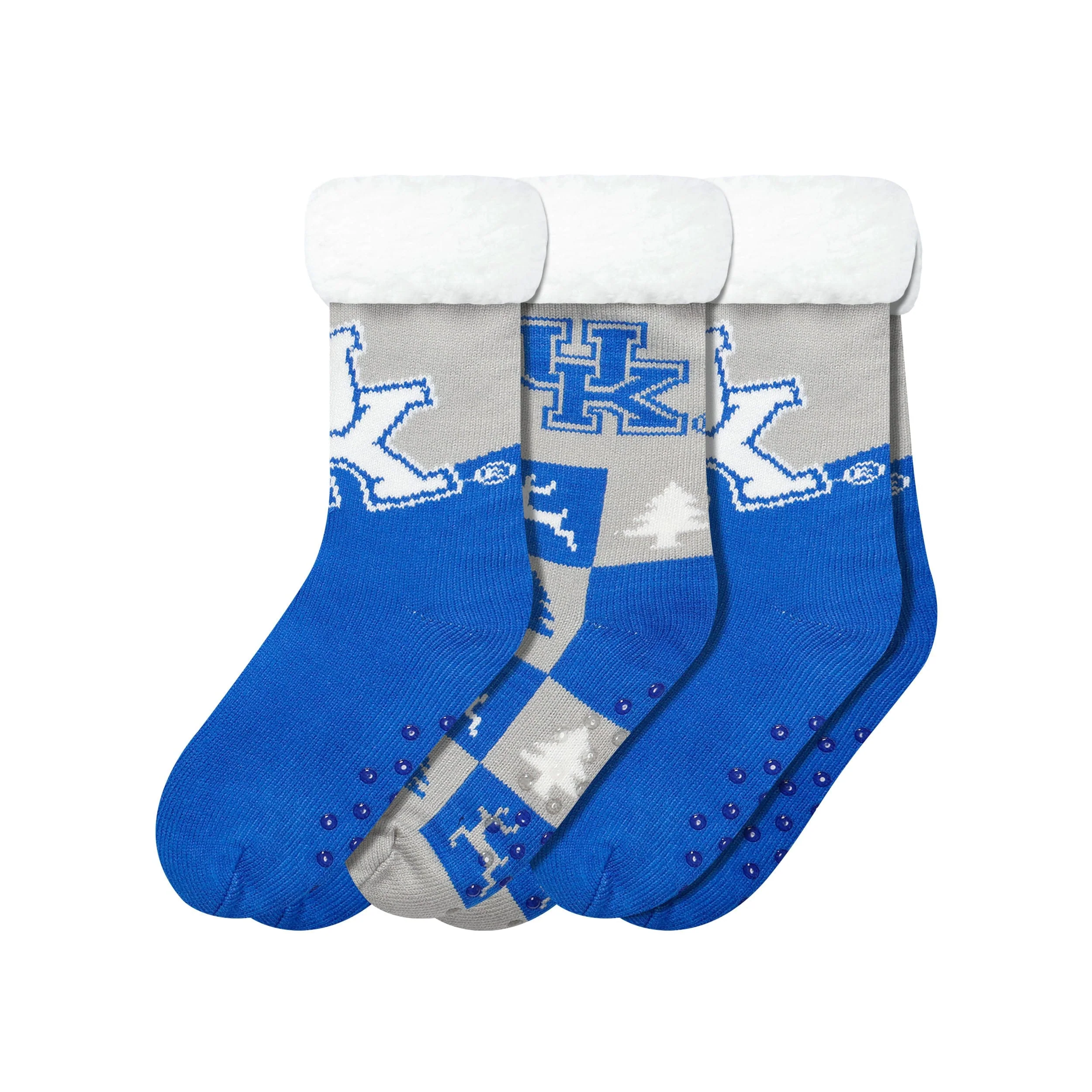Kentucky Wildcats NCAA Womens Fan Footy 3 Pack Slipper Socks