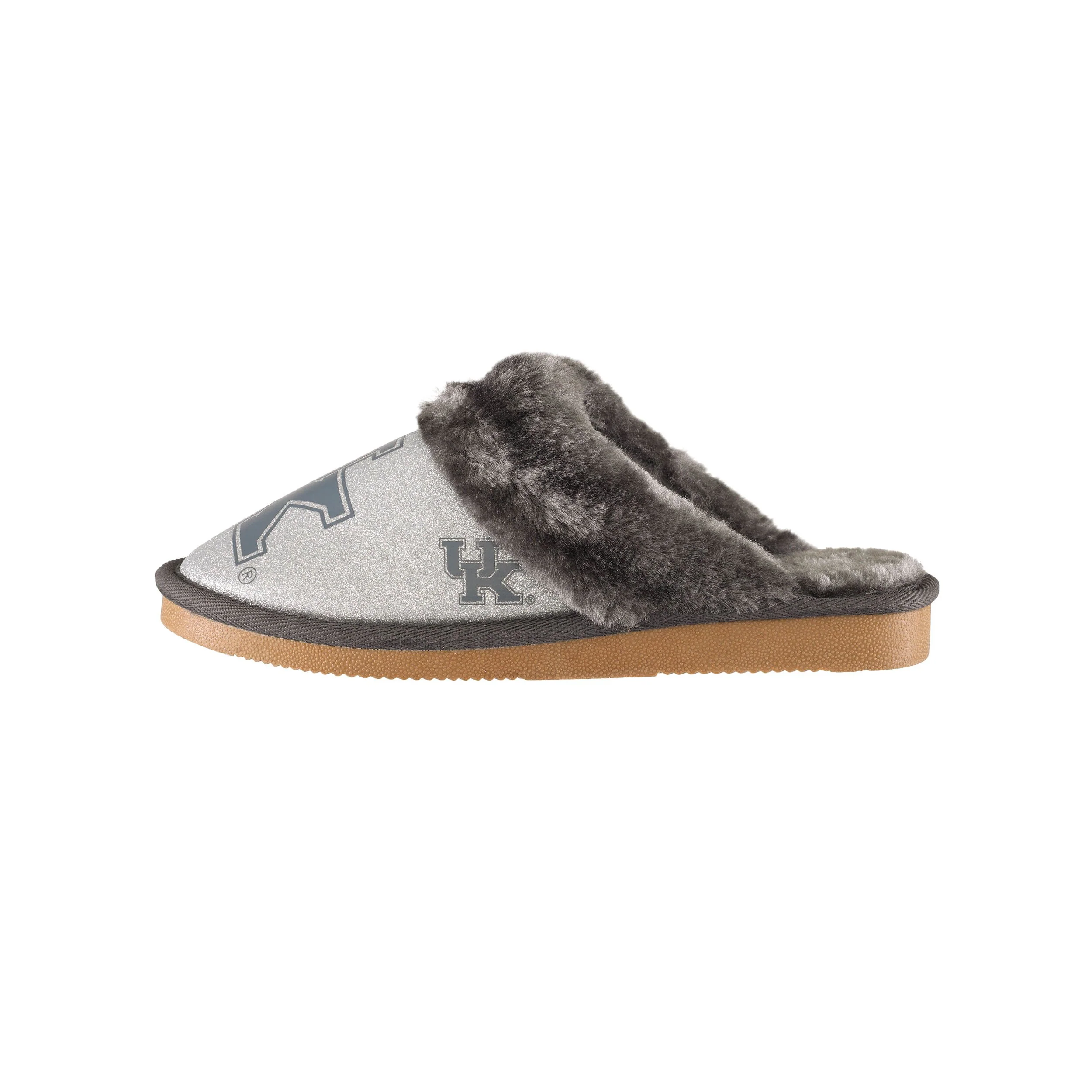 Kentucky Wildcats NCAA Womens Glitter Open Back Fur Moccasin Slippers - Image 4