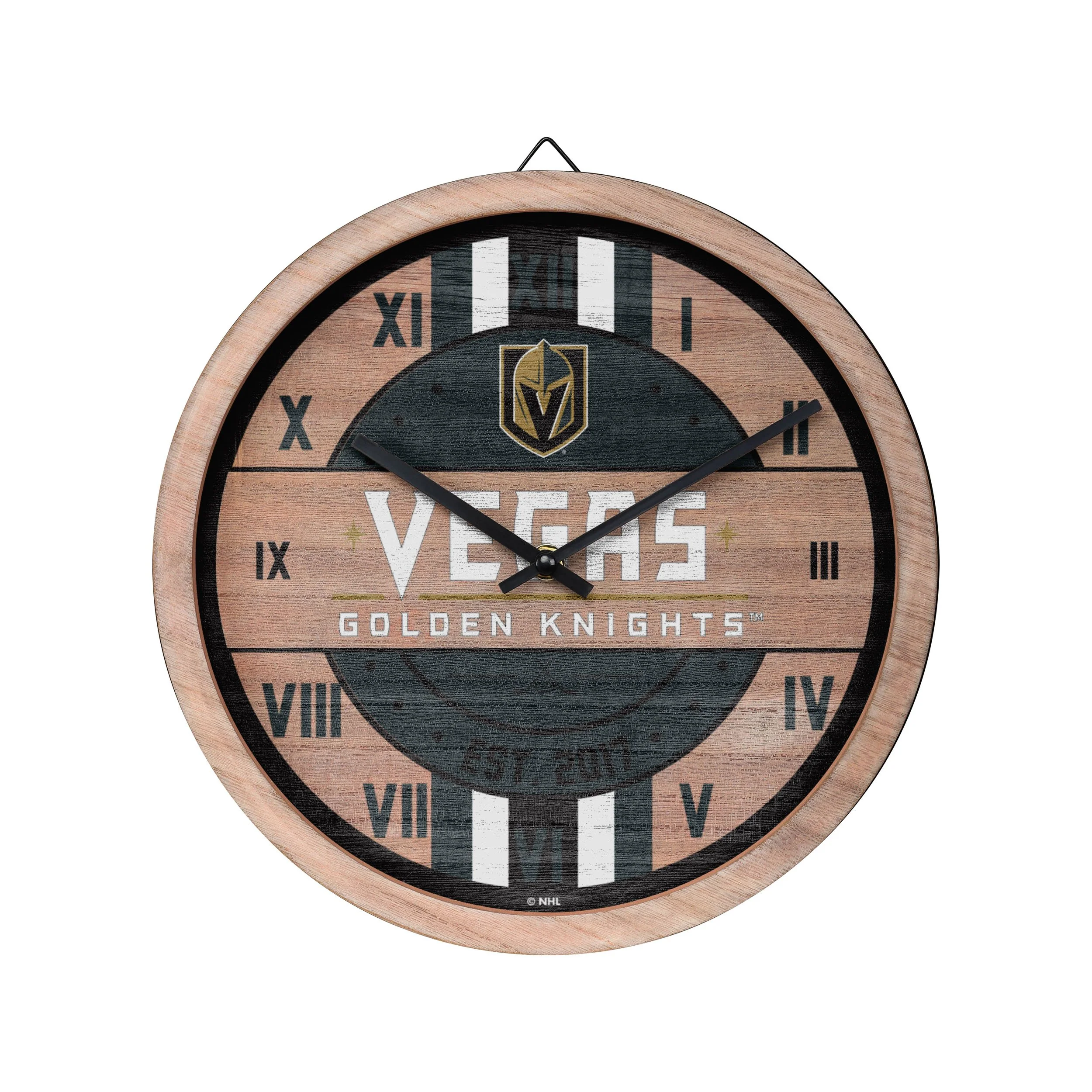 Las Vegas Golden Knights NHL Barrel Wall Clock