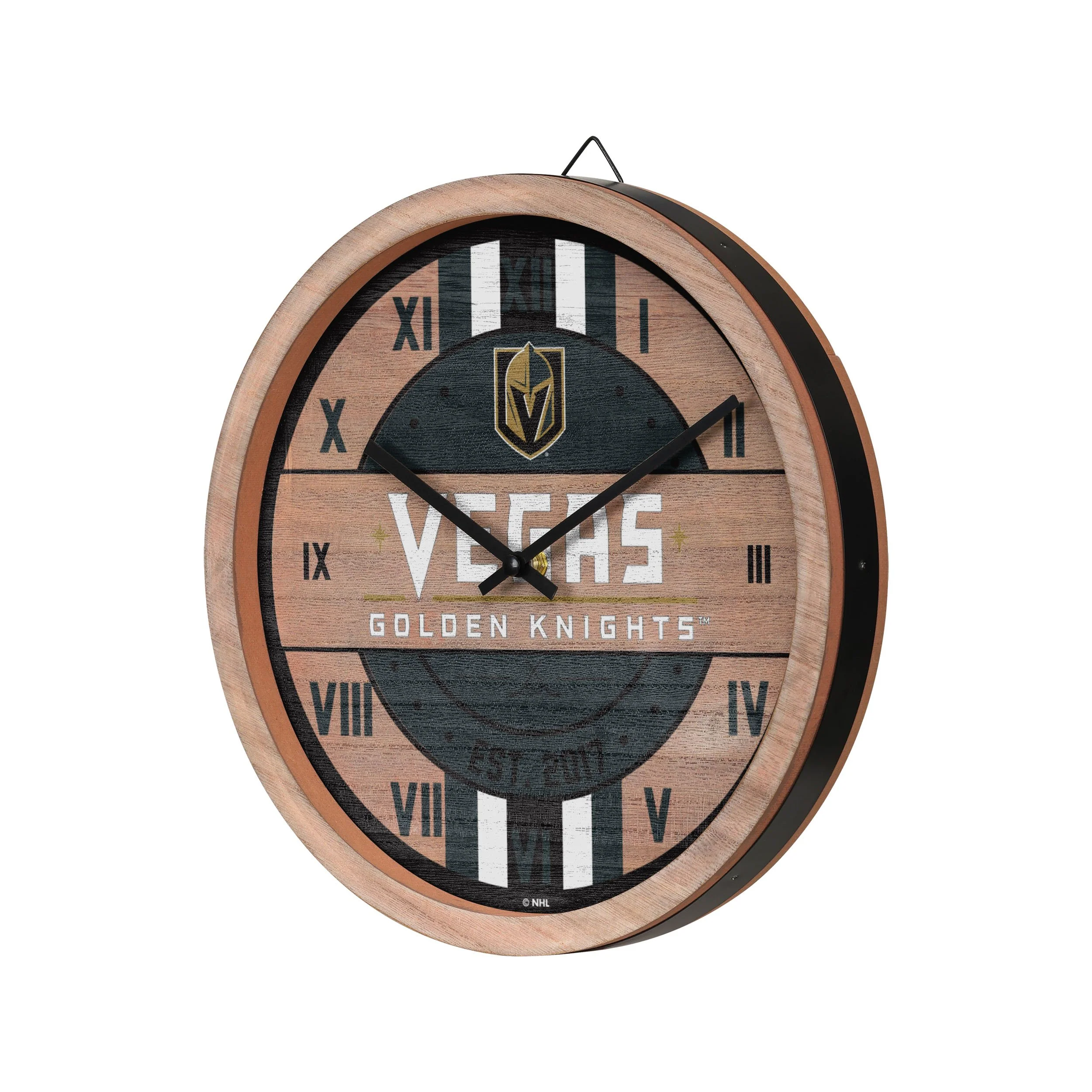 Las Vegas Golden Knights NHL Barrel Wall Clock - Image 2