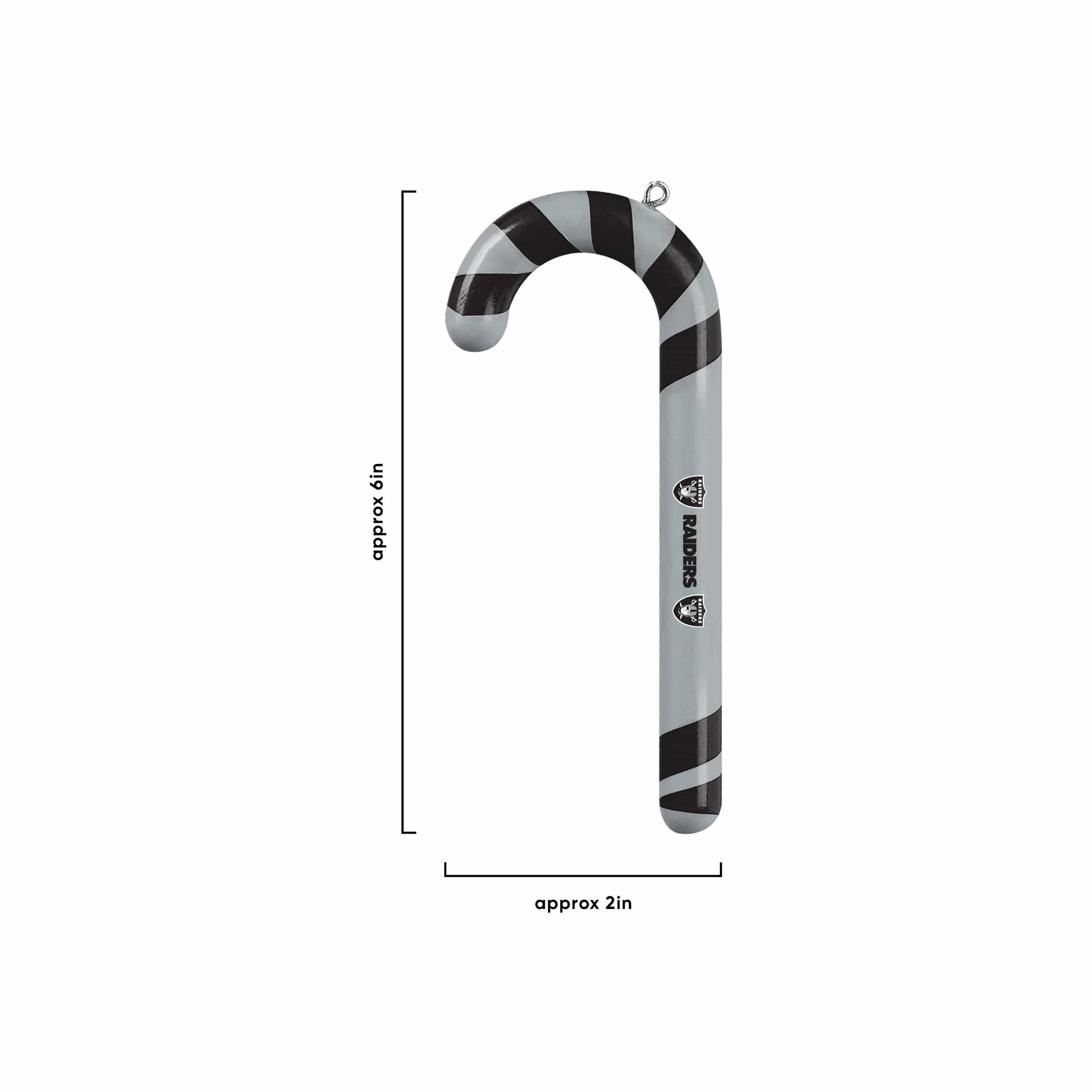Las Vegas Raiders NFL 12 Pack Candy Cane Ornament Set - Image 2