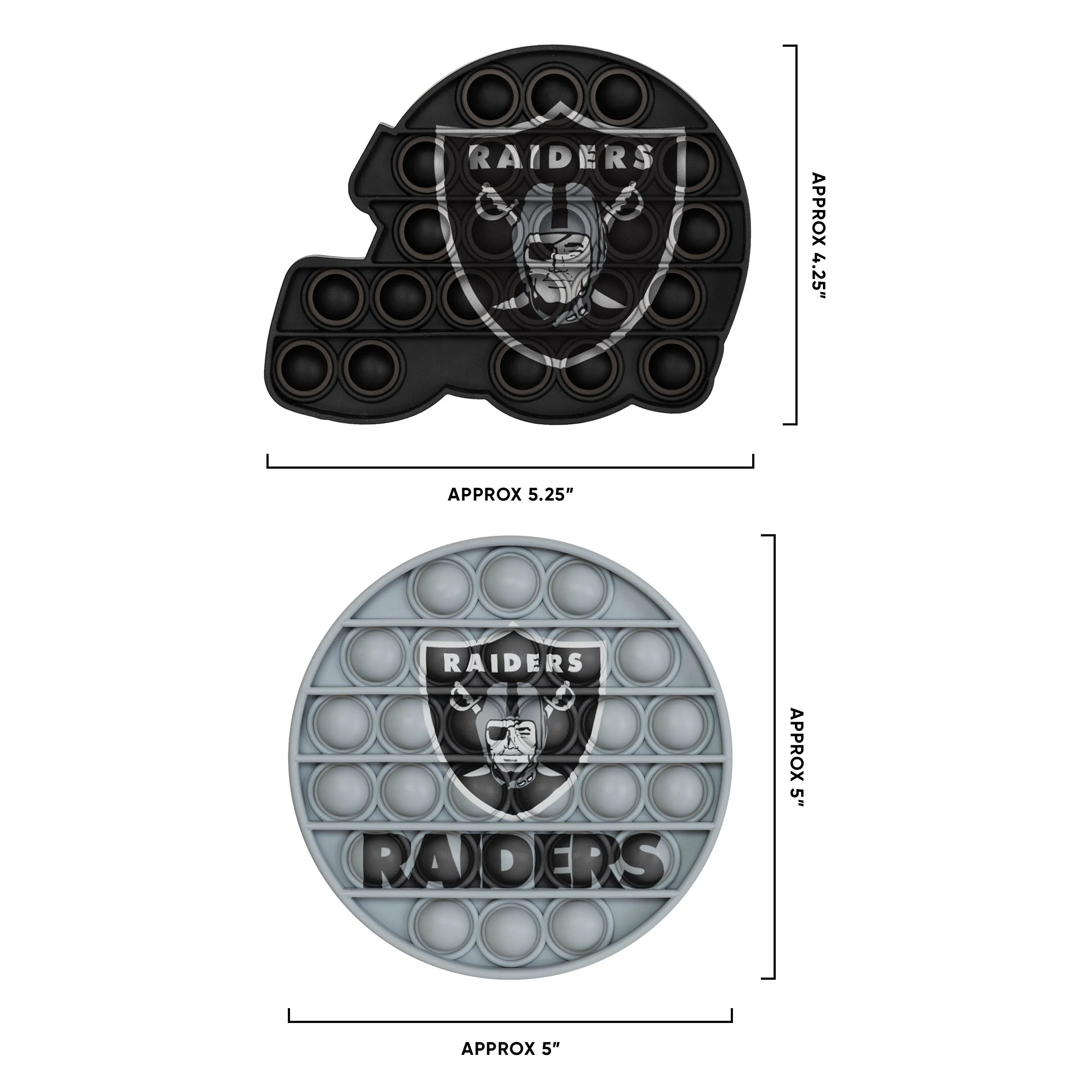 Las Vegas Raiders NFL 2 Pack Helmet & Circle Push-Itz Fidget - Image 2