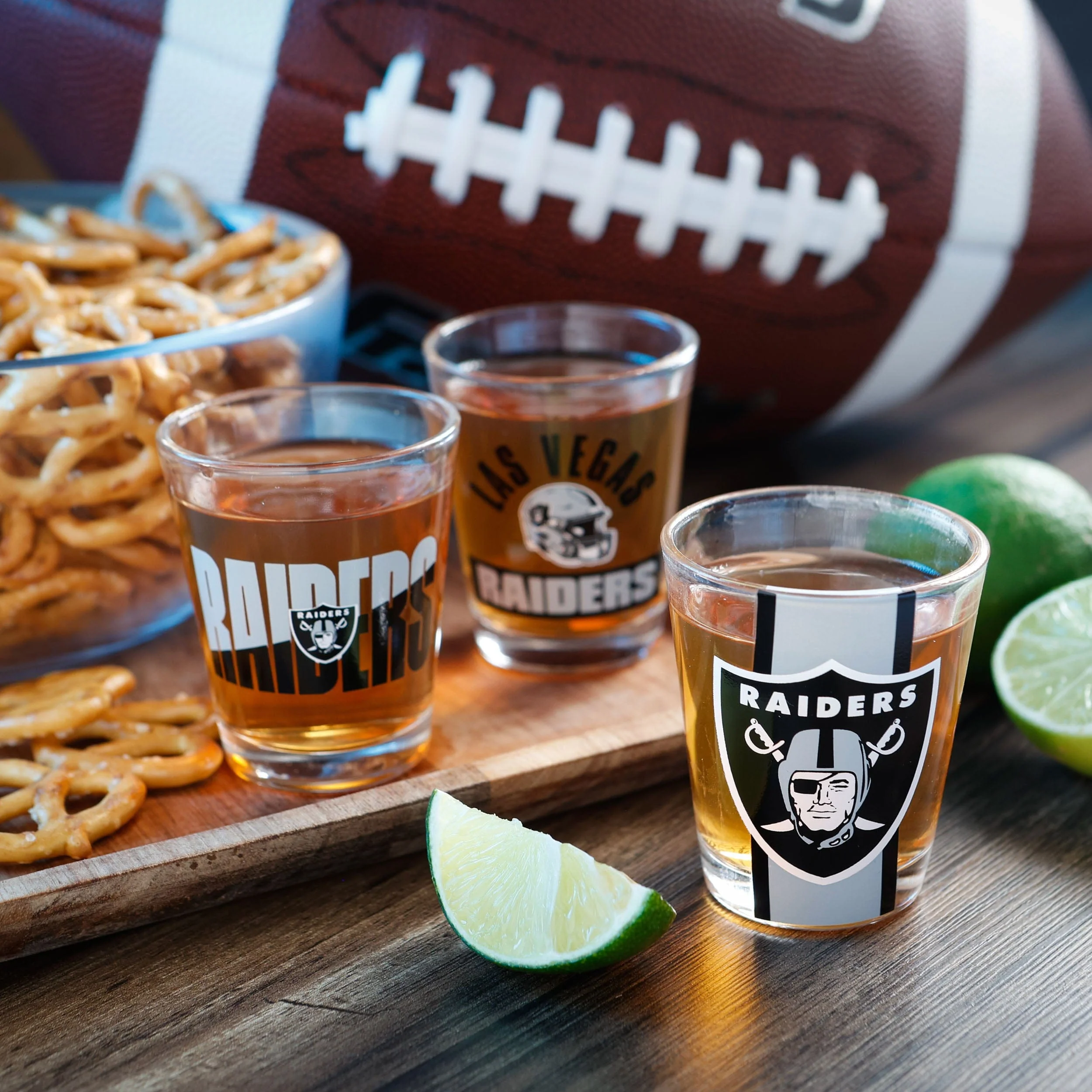 Las Vegas Raiders NFL 3 Pack Shot Glass - Image 2