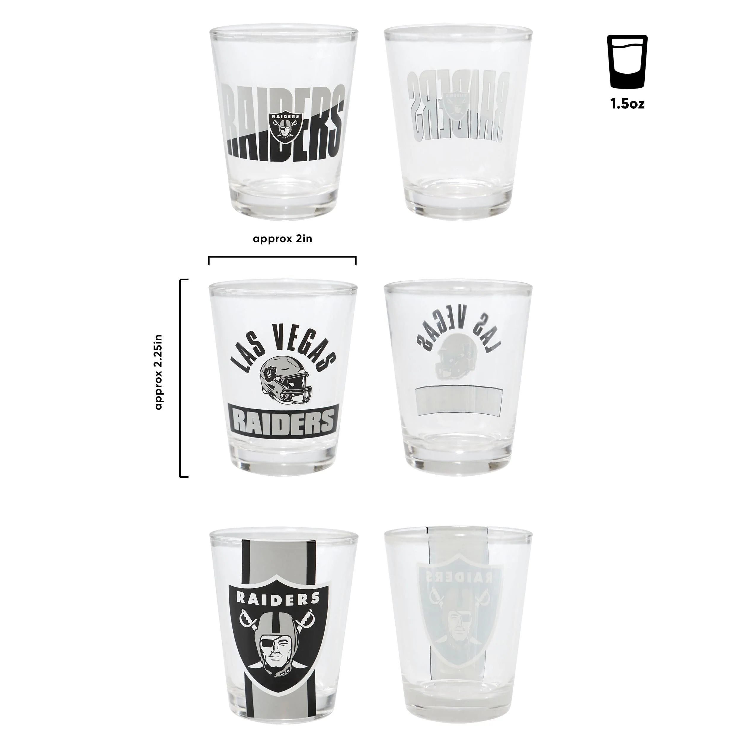 Las Vegas Raiders NFL 3 Pack Shot Glass - Image 3