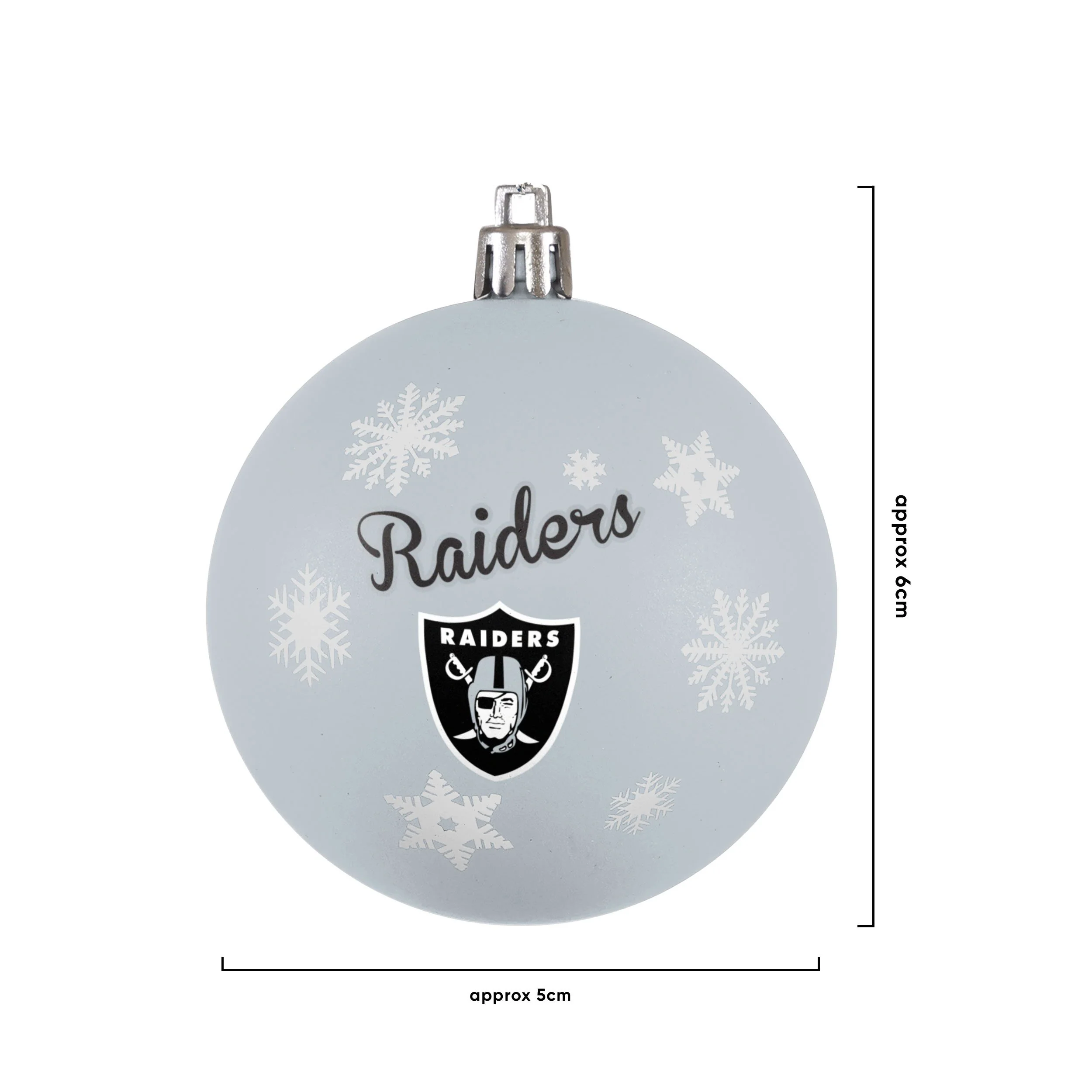 Las Vegas Raiders NFL 5 Pack Shatterproof Ball Ornament Set - Image 3