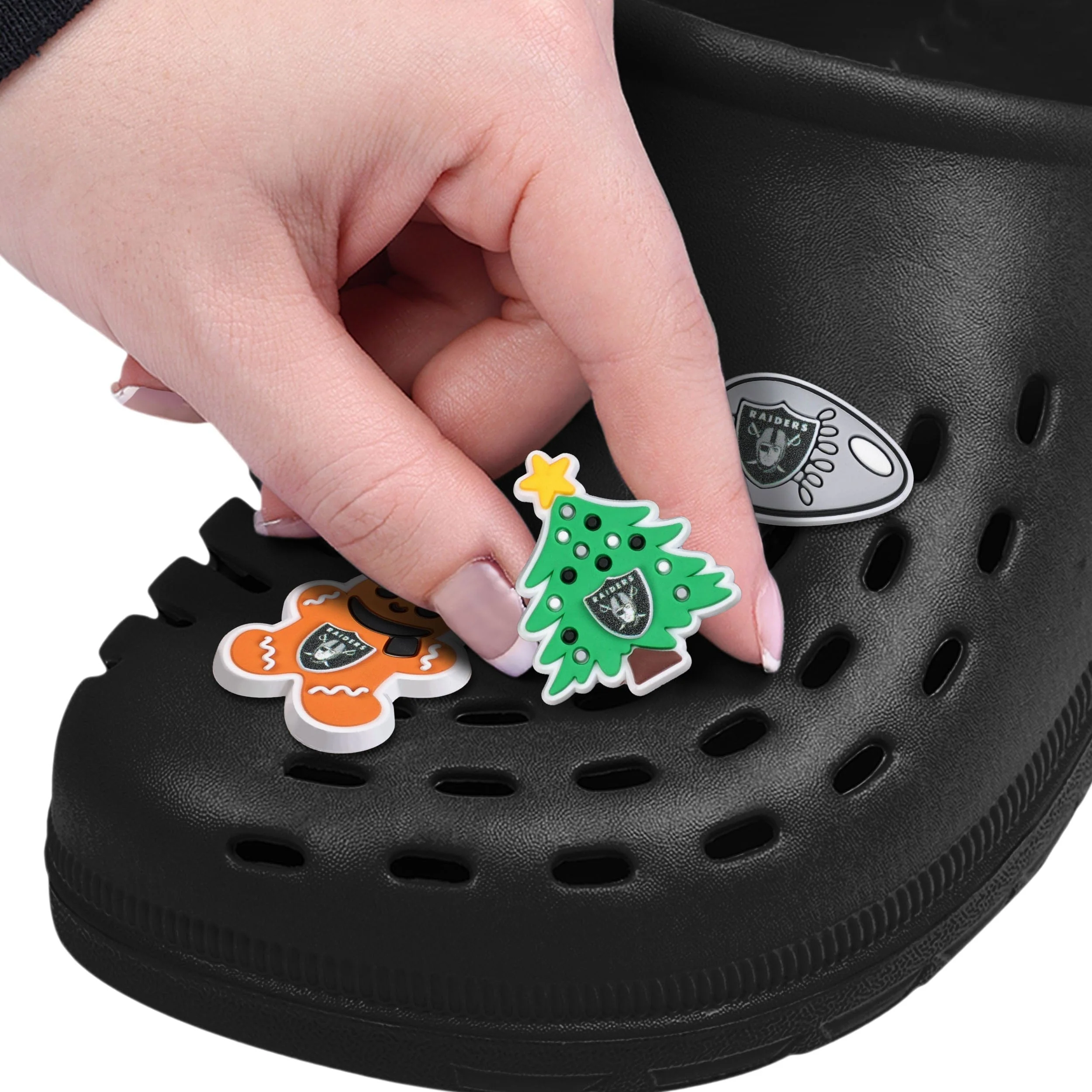 Las Vegas Raiders NFL 6 Pack Holiday Team Clog Charms - Image 3