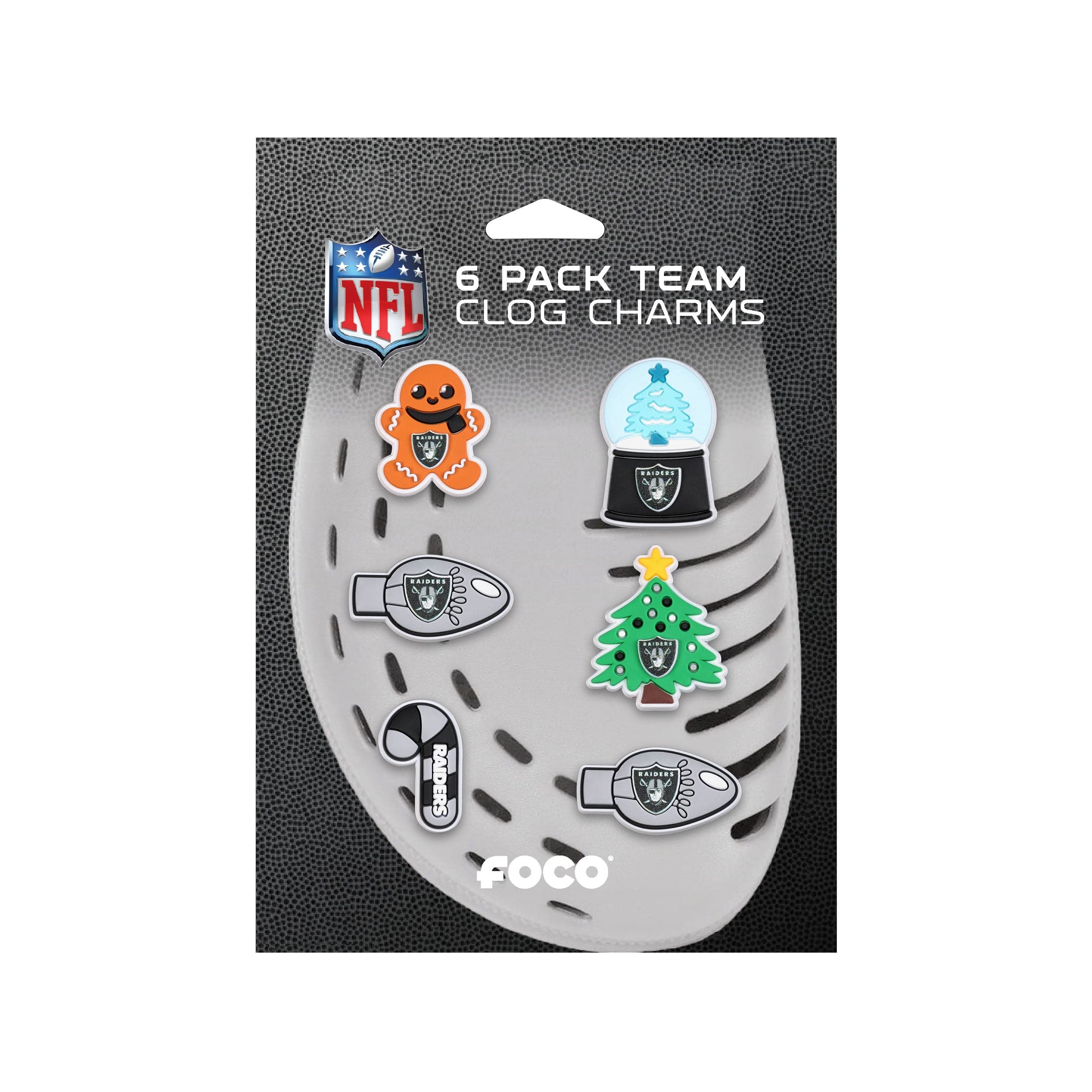 Las Vegas Raiders NFL 6 Pack Holiday Team Clog Charms - Image 5
