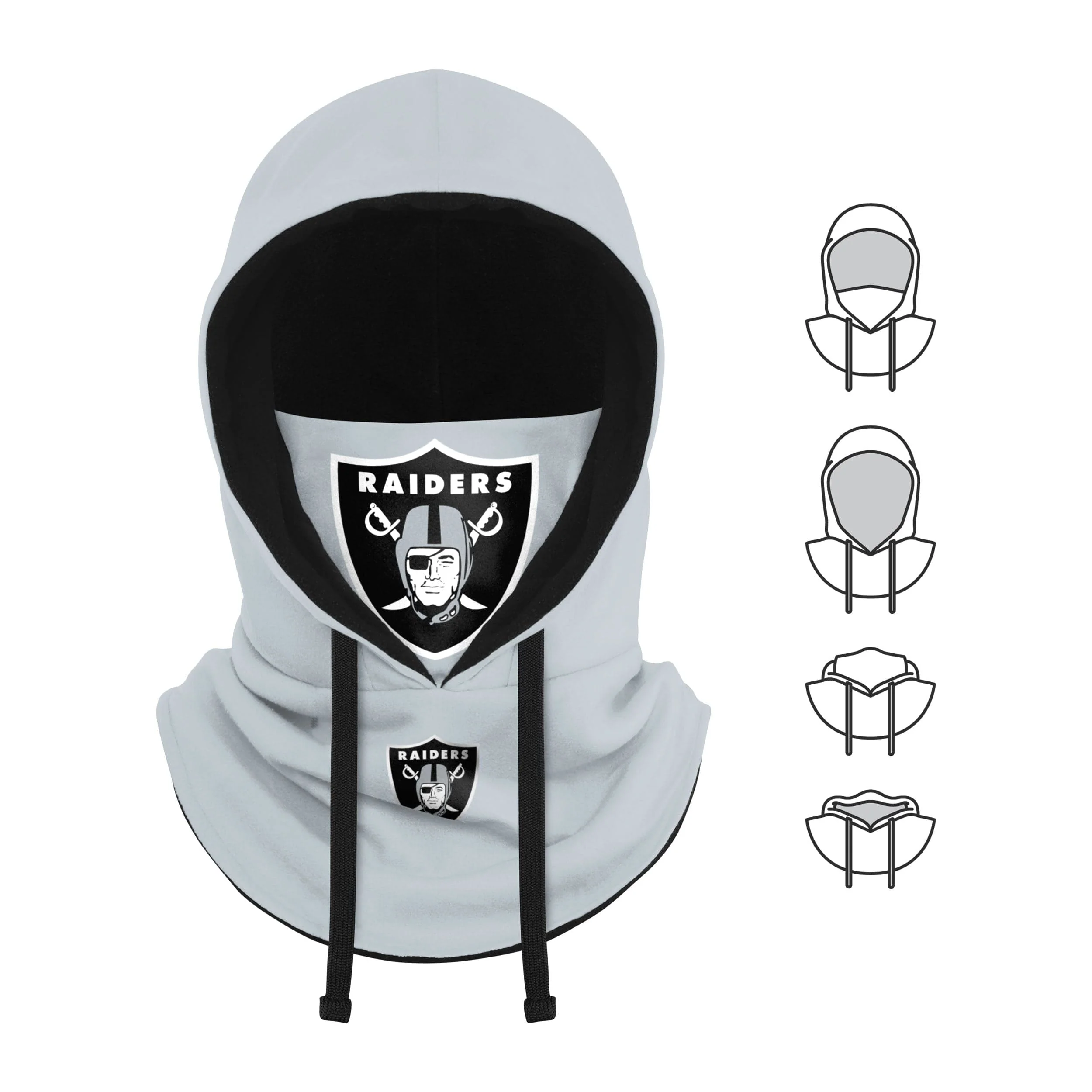 Las Vegas Raiders NFL Alternate Team Color Drawstring Hooded Gaiter - Image 5